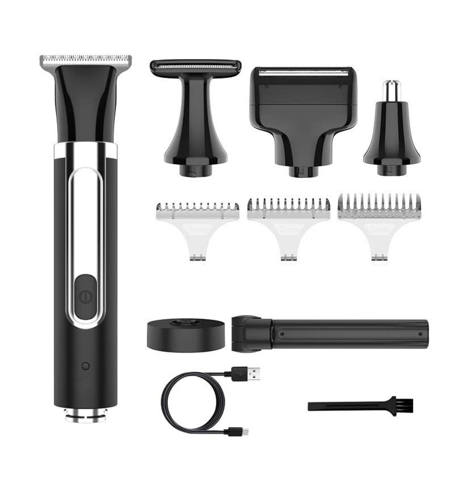 4 in 1 Rechargeable Hair Clippers Set - Men's Shaving Grooming & Back Razor with Telescopic Rod & Nose Hair Trimmer - Buy Online on GoSupps.com