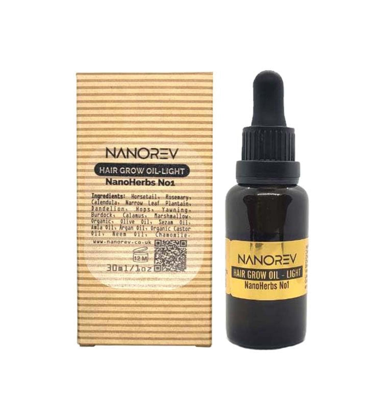 Nanorev Hair Growth Oil with NanoHerbs No1 Formula for Light Hair 30ml