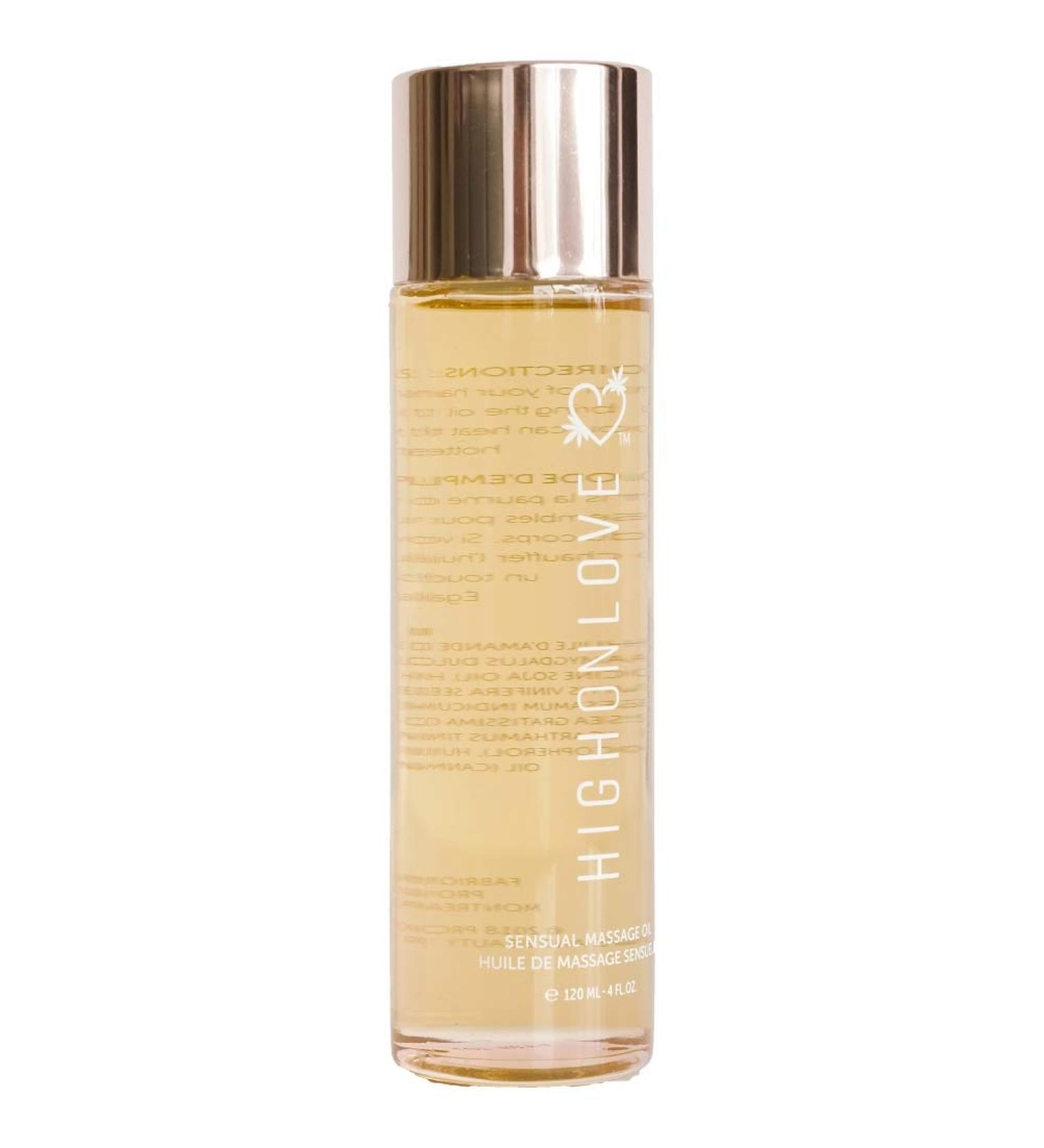 High on Love Sensual Massage Oil - Champagne & Strawberry 286g - International Shipping Available - Buy Online on GoSupps.com