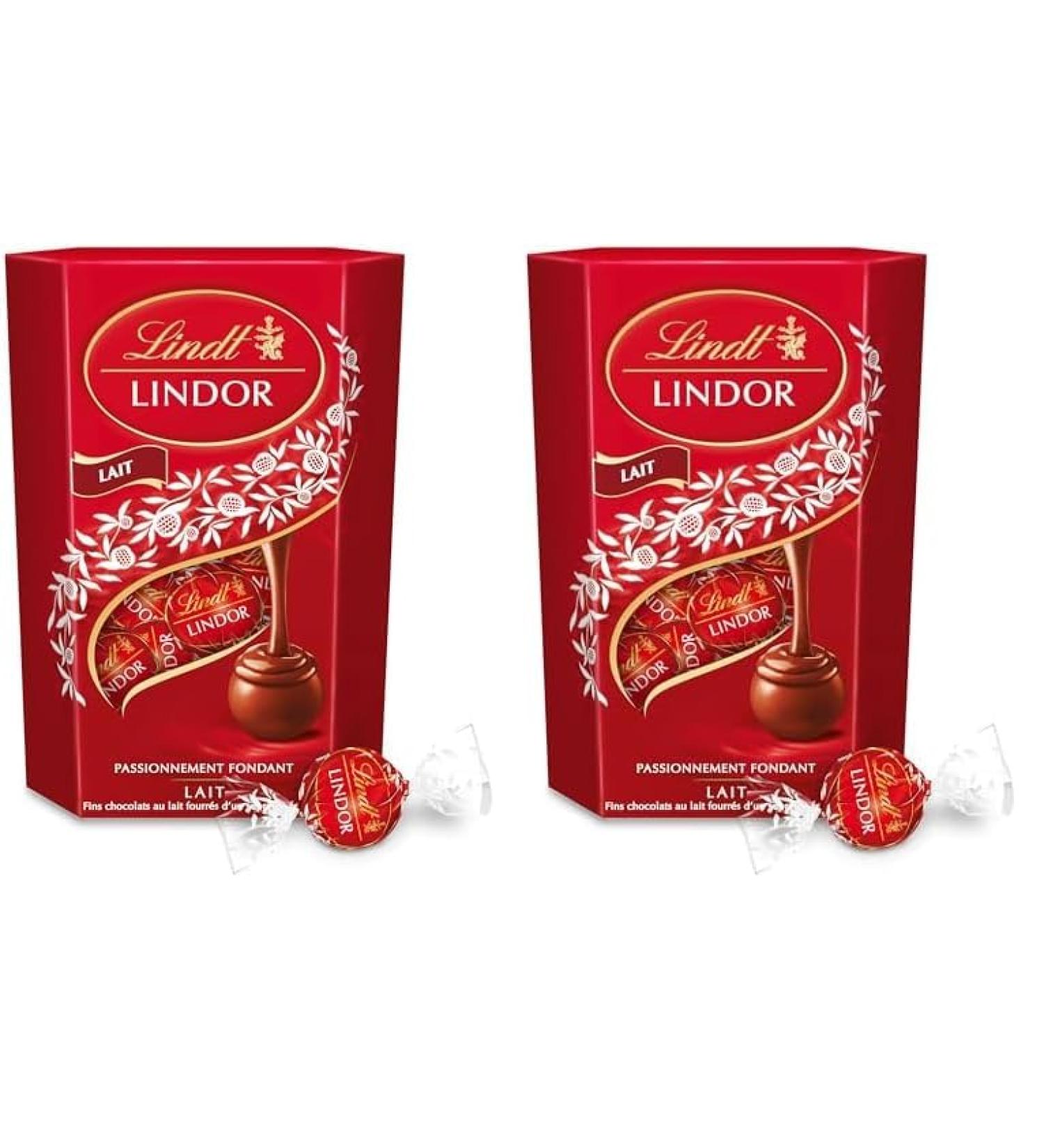 Lindt - Cornet LINDOR - Chocolat au Lait - C ur Fondant 200g (Lot de 2) Lait 200g (Lot de 2) - Buy Online on GoSupps.com