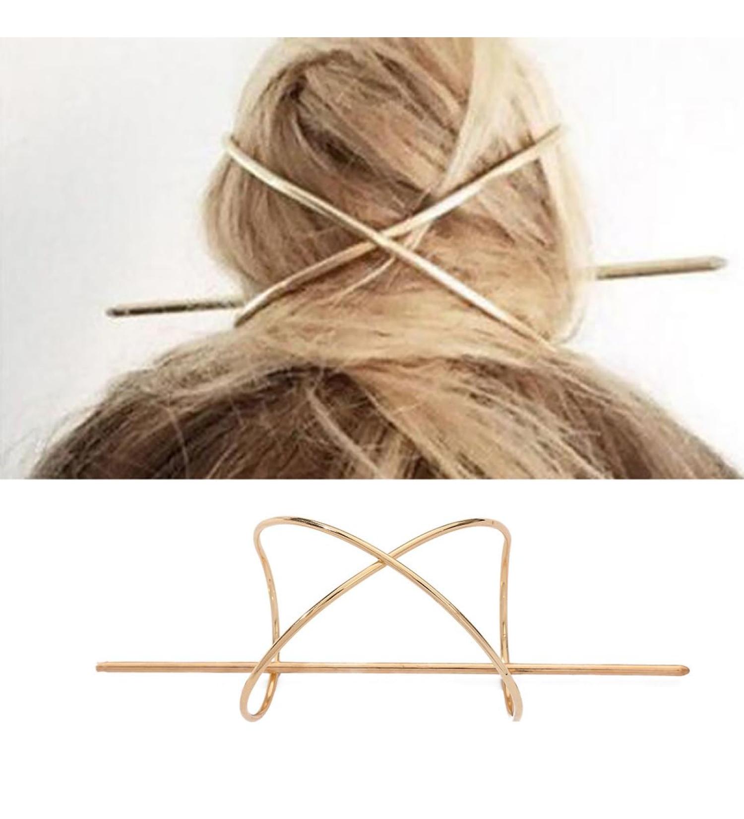 Prosy Vintage Irregularly Curved Metal Hair Clips for Bun Non Slip Hair Accessories Daily Party Gift for Women and Girls (Gold) - Buy Online on GoSupps.com