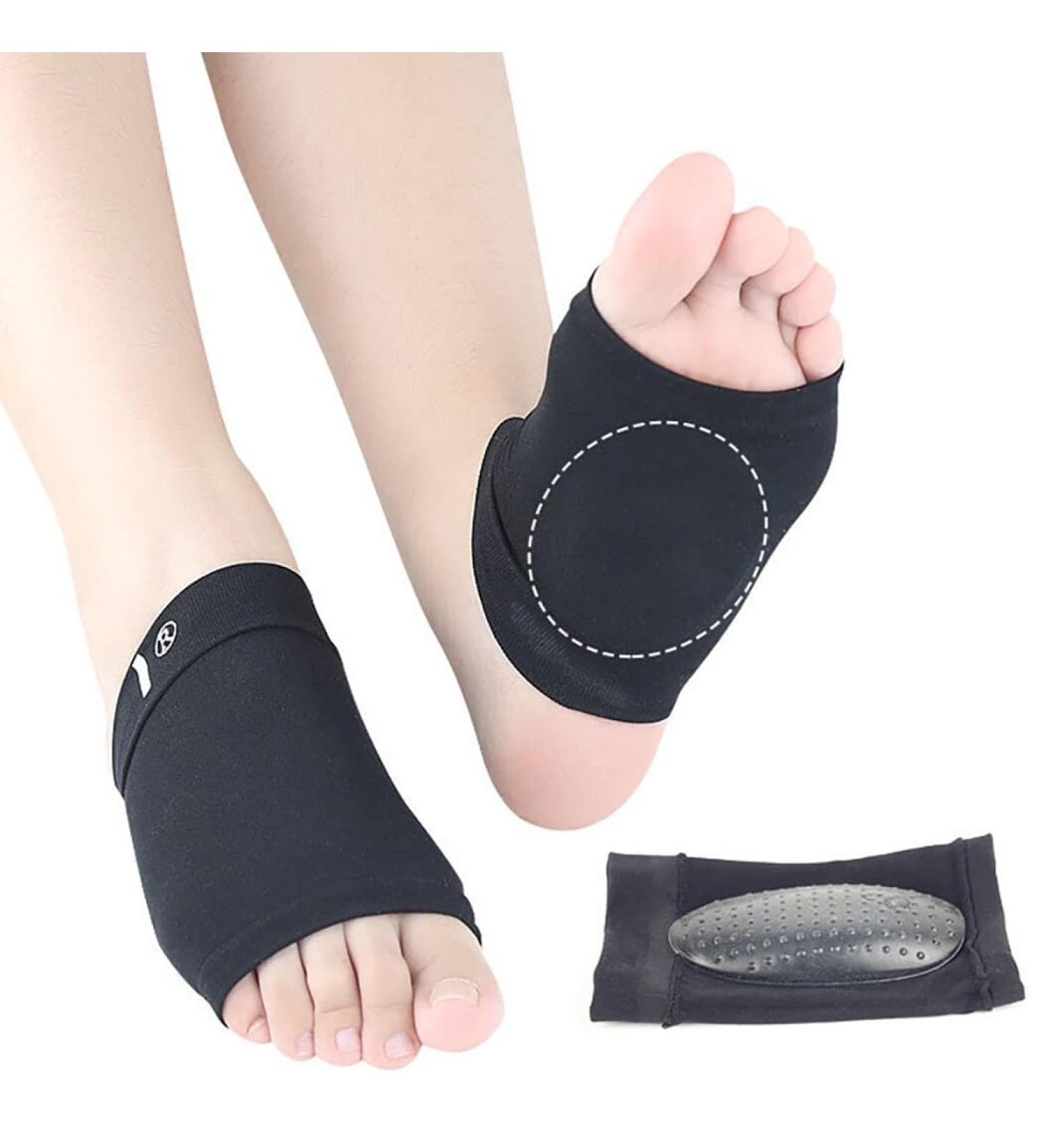 Unisex Elastic Arch Support Brace | Soft Compression Foot Care for Plantar Fasciitis Relief - Reusable Cushioned Support (1 Pair - Buy Online on GoSupps.com