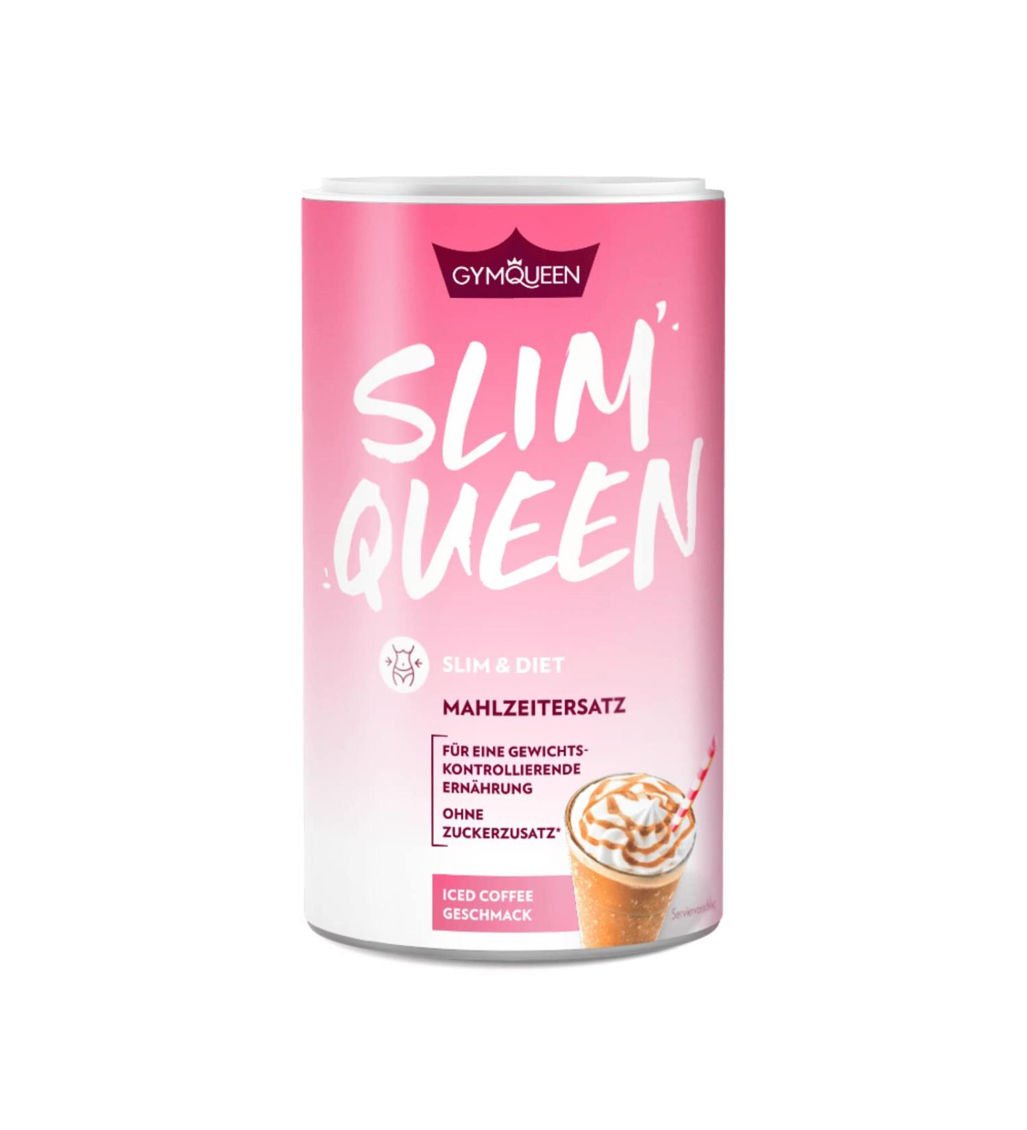 Gymqueen Slim Queen Diet Shake 420g Delicious Weight Loss Meal with Essential Nutrients Only 250 kcal Sugar-Free Iced Coffee Flavor - Buy Online on GoSupps.com
