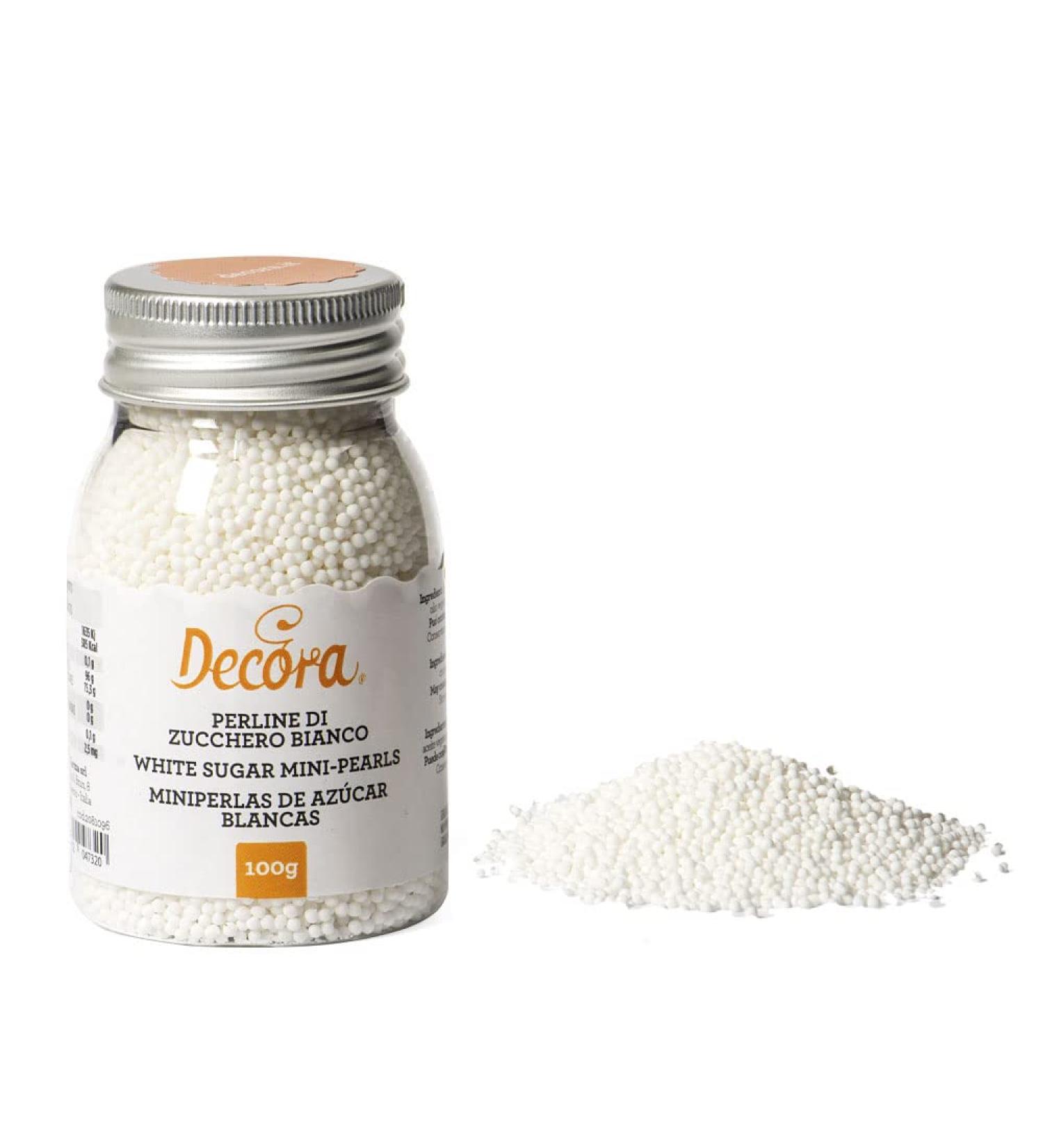Decora 2081096 100G White Sugar Pearls Premium Decoration for Baking & Desserts | International Shipping Available - Buy Online on GoSupps.com
