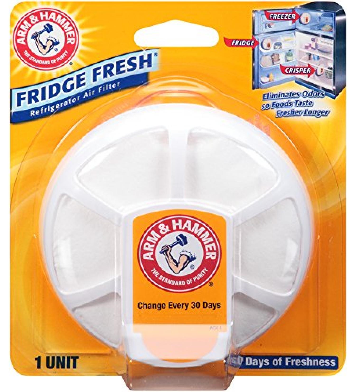 Arm & Hammer 33200-01710 Baking Soda Fridge Fresh Air Filter, 0.28 oz (Pack of 8)