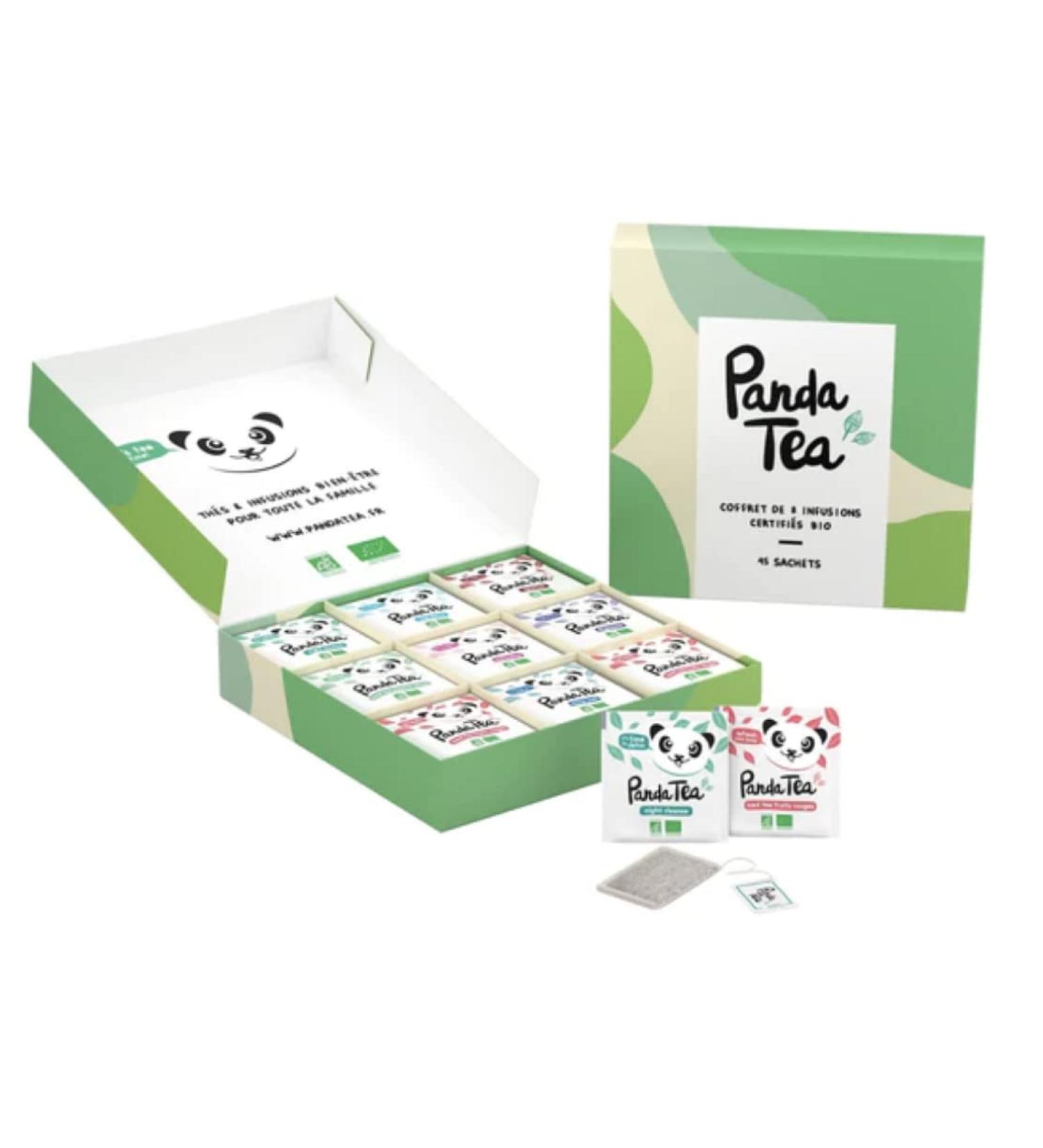 Panda Tea | Selection Infusions Gift Box | Assortment of 8 Organic Infusions 100% Organic | 45 Bags Muslin Infusions Ginger R - Buy Online on GoSupps.com