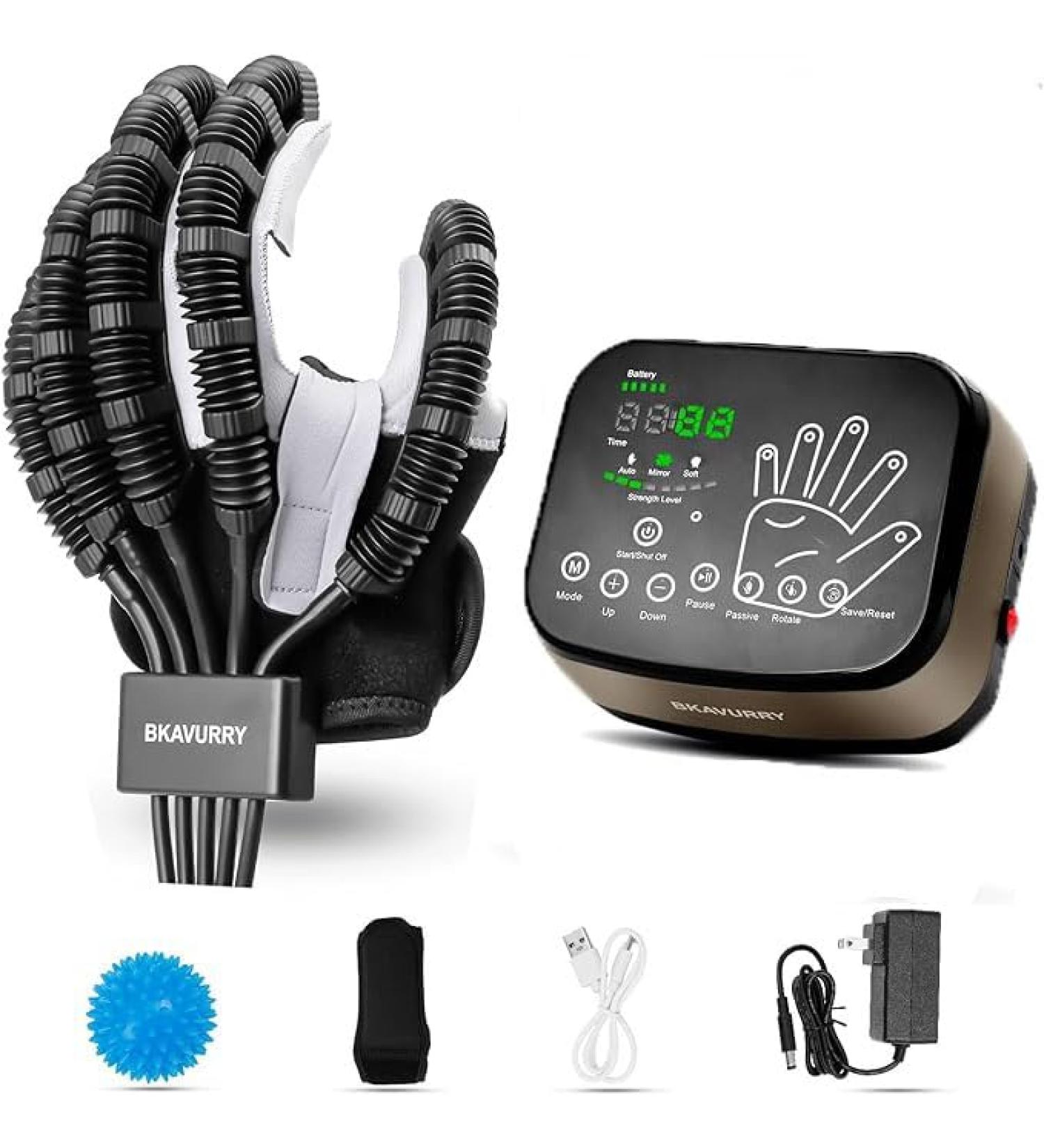 Robot Rehabilitation Gloves Hemiplegia Stroke Hand Physical Equipment with USB Chargeable and Hand Grip Squeeze Ball XL-Left Hand - Buy Online on GoSupps.com