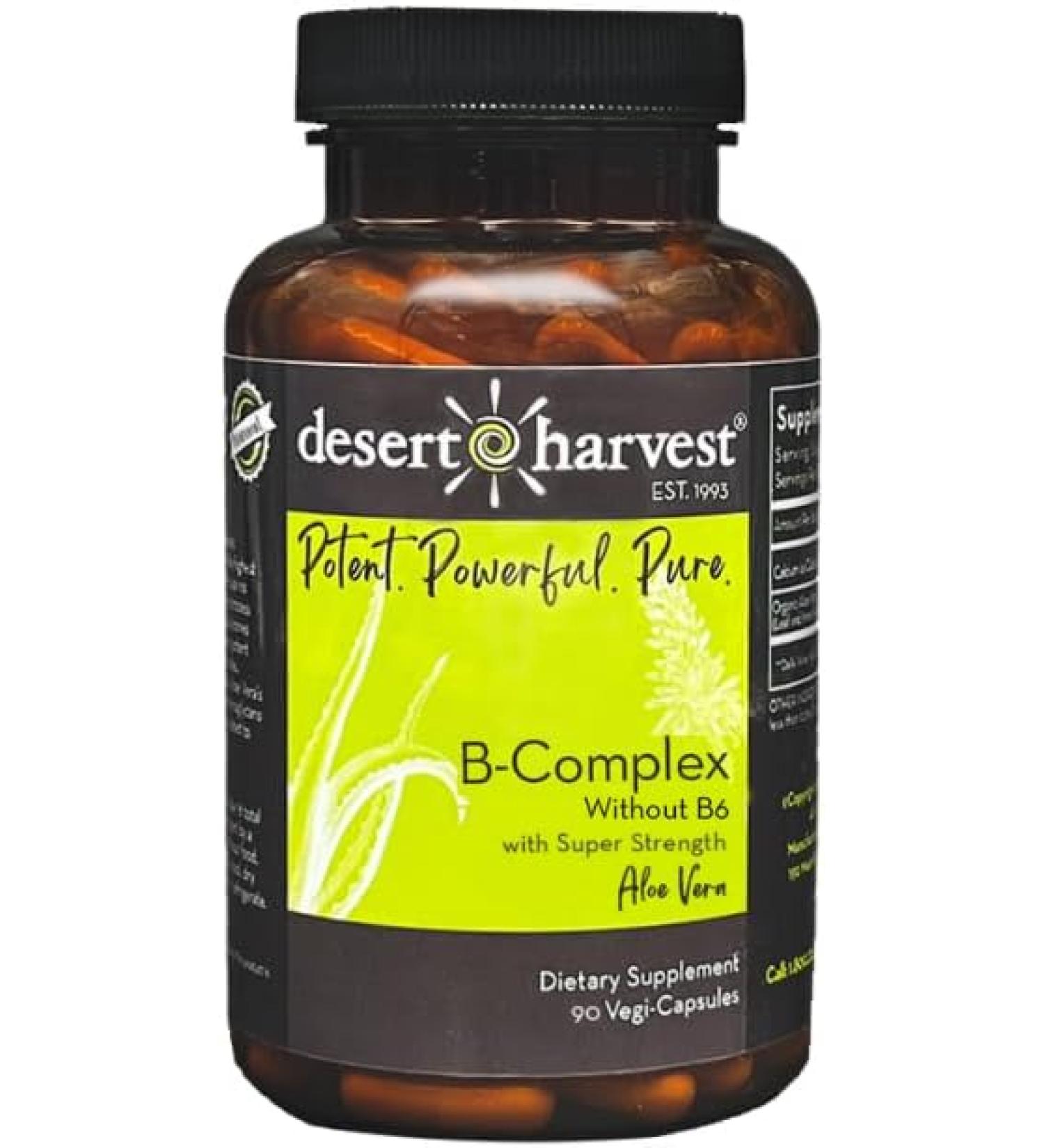Desert Harvest B-Complex Supplement - 90 Capsules (B6 Free) - Buy Online on GoSupps.com