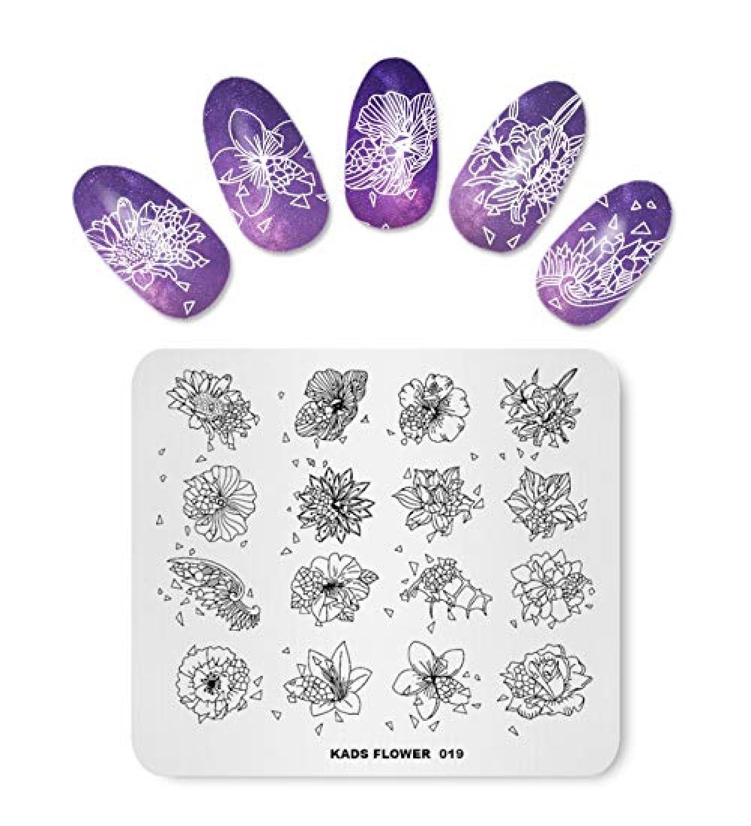 Alexnailart Nail Stamping Plate Multi-Pattern Print Image Stamper Scraper Tool FL019 - Buy Online on GoSupps.com