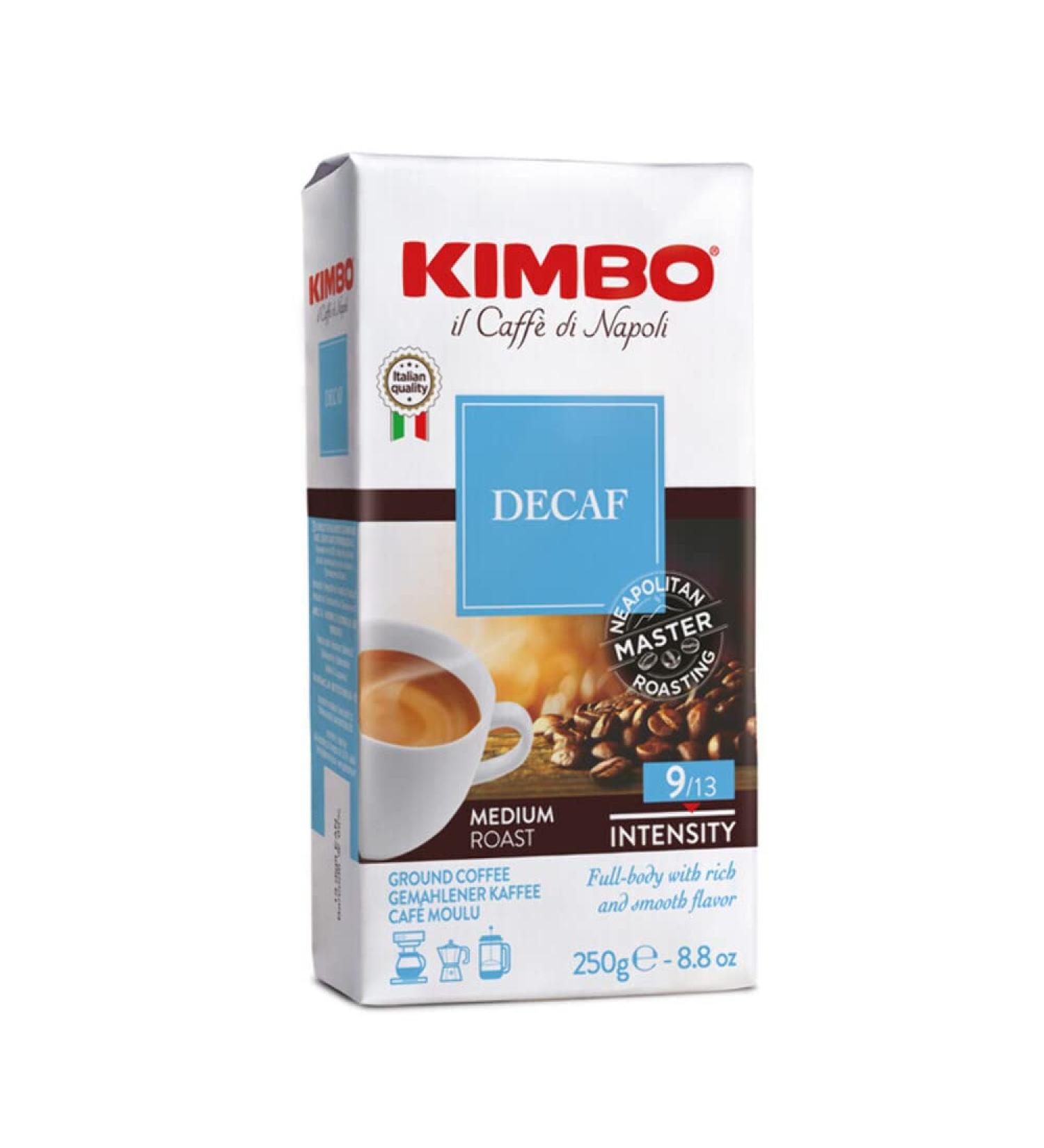 Kimbo Decaffeinated Ground Coffee - 250g Bag