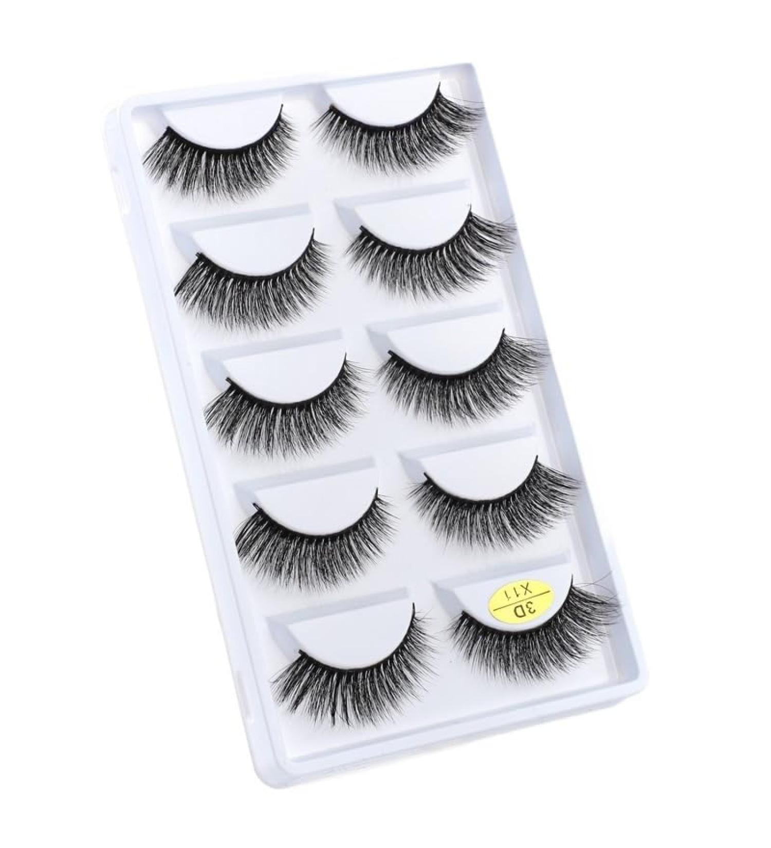 UAMOU Mink Eyelashes 10/50/100 Boxes Fluffy 3D Mink Lashes Makeup Natural Long Volume False Eyelashes Bulk Faux Cils Custom Cheerfully (Color : 5 Pairs X11 Size : 10 Boxes) - Buy Online on GoSupps.com