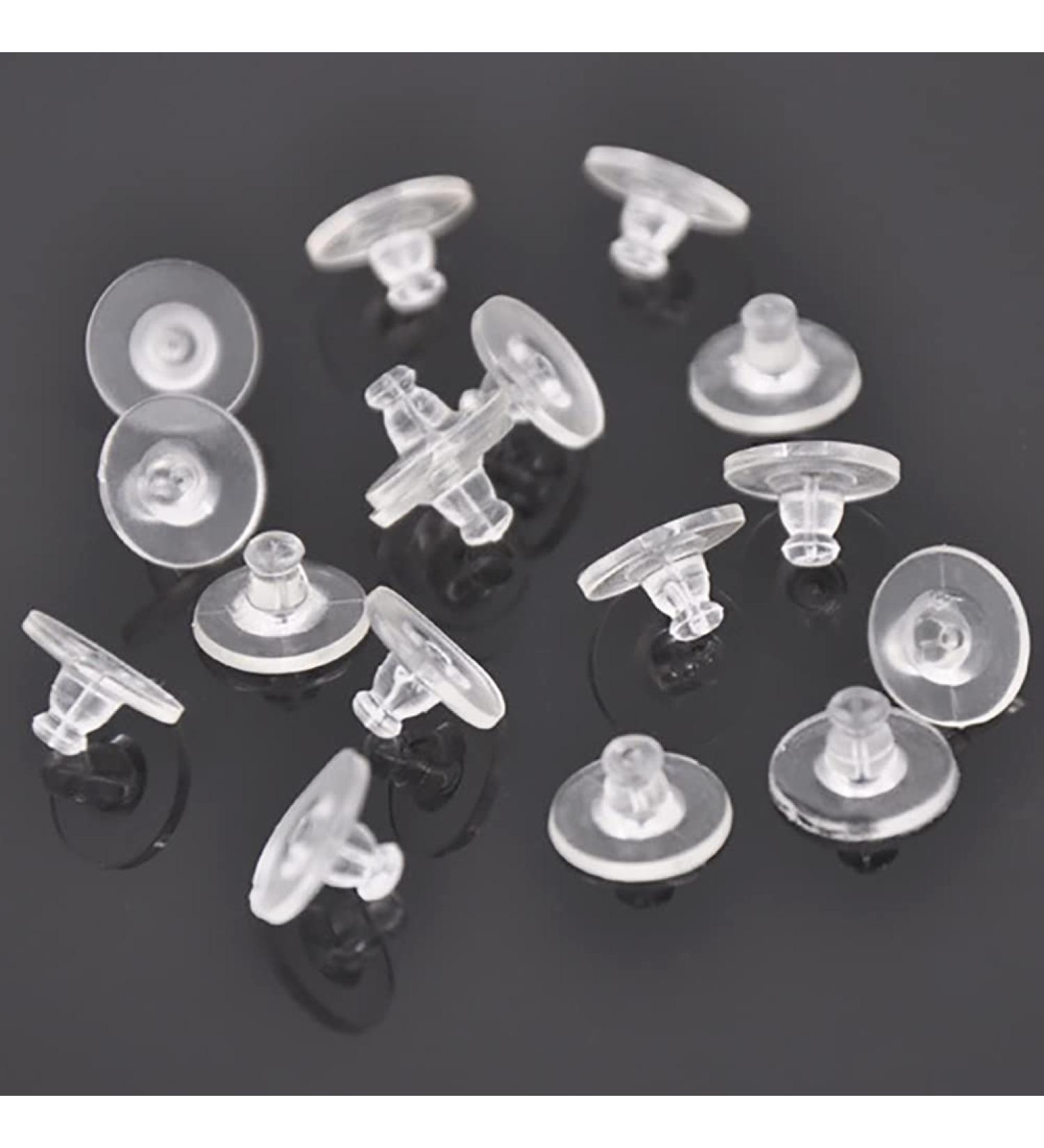 100pcs Bullet Clutch Earring Backs with Pad - Earring Safety Backs for Dropy Ears and Studs - Replacement Clutch Back Earrings for Heavy Earring - Clear 100 Pcs - Buy Online on GoSupps.com