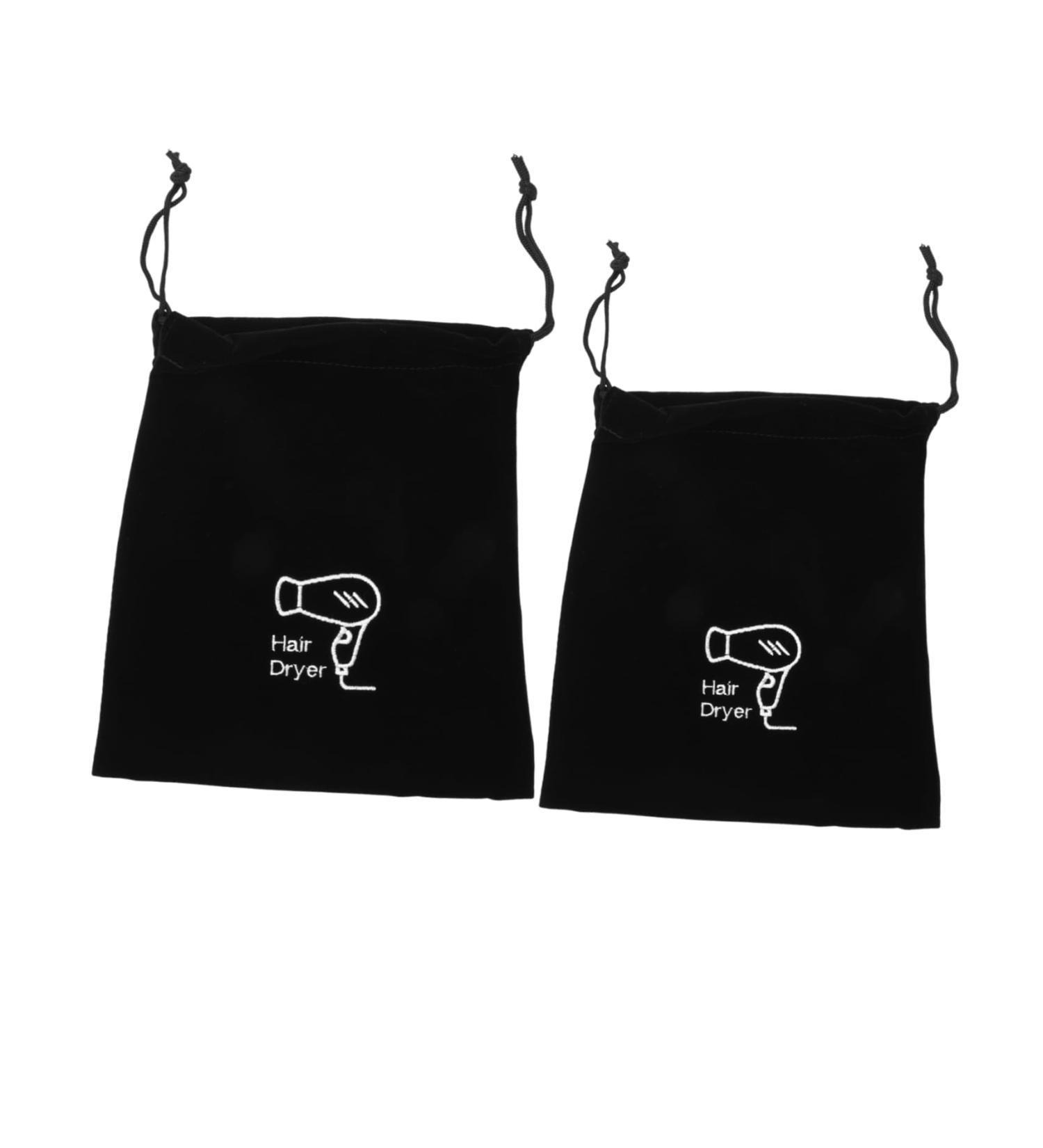 WOONEKY 8 Pcs Storage Bag Drawstring Hair Dryer Pouch Travel Hair Dryer Pouch Black Flocking Cloth - Buy Online on GoSupps.com