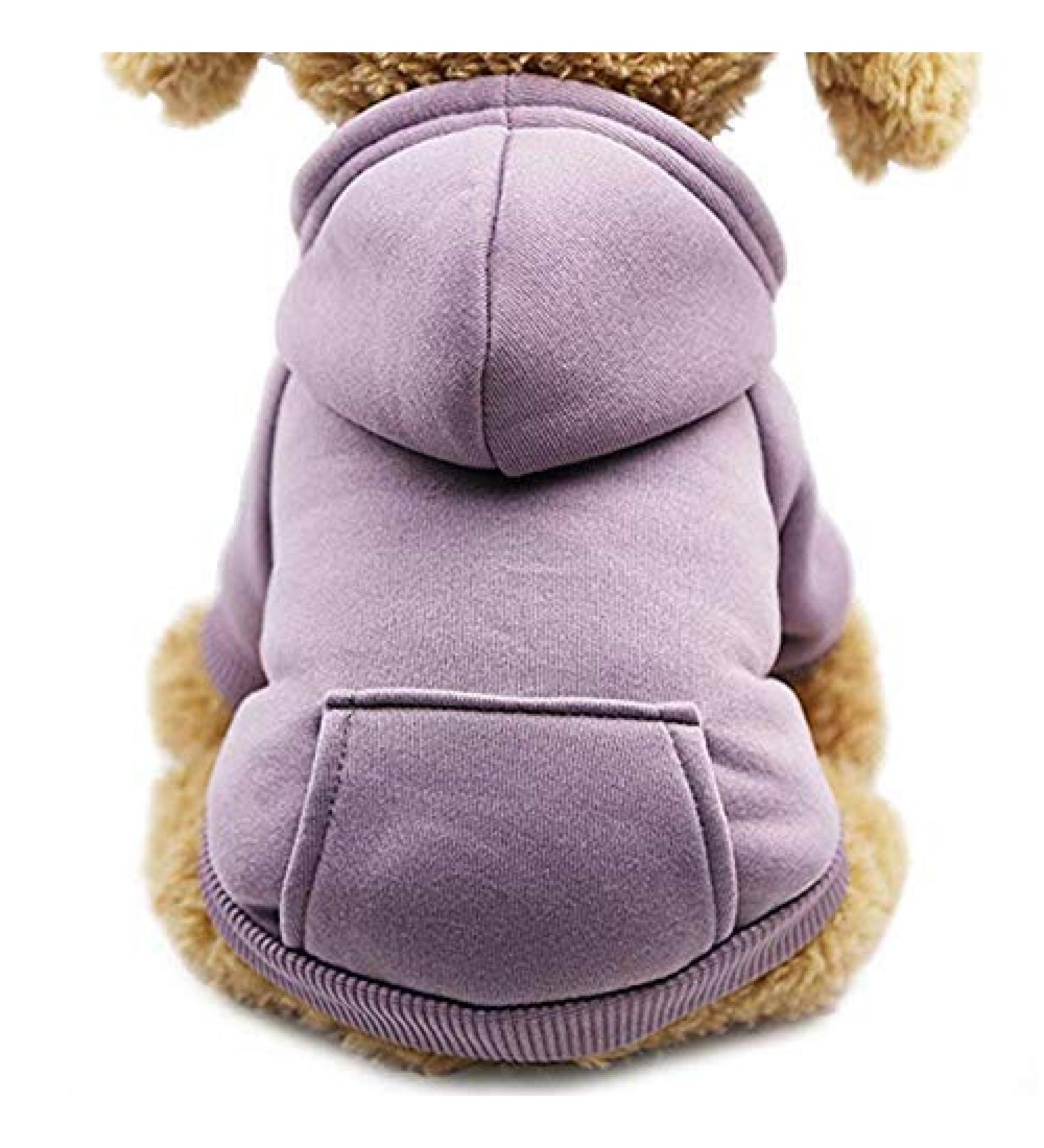 Buy Idepet Dog Hoodie - Warm Cotton Coat for Small & Medium Dogs | XXL Purple Jacket for Puppies & Teddy Chihuahuas - Buy Online on GoSupps.com