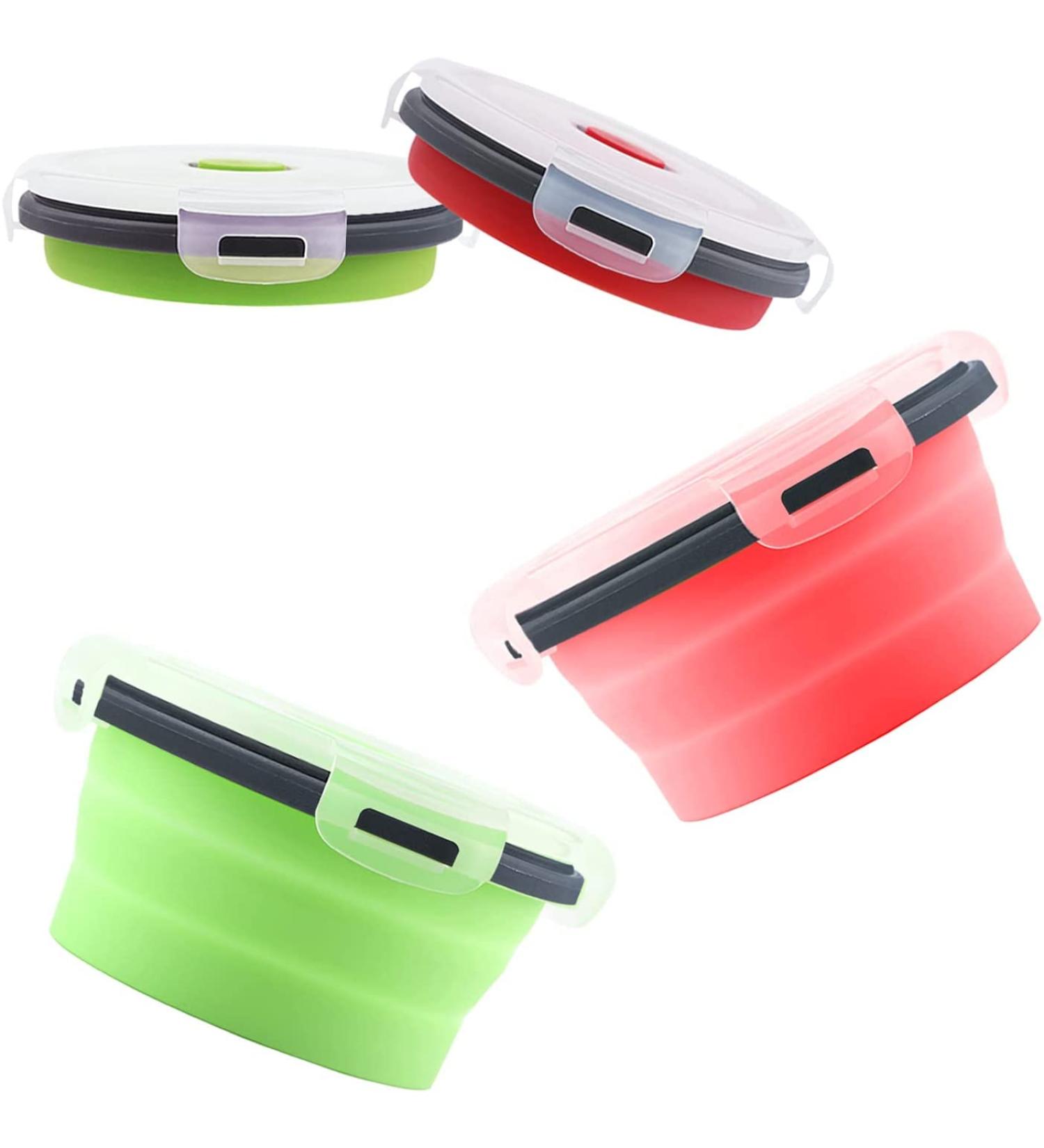 Buy Luter 2-Piece Collapsible Dog Bowl Set - 350ml Silicone Travel Pet Bowl with Lid - Portable Feeding Dish for Kennels & Camping (Green Red) - Buy Online on GoSupps.com