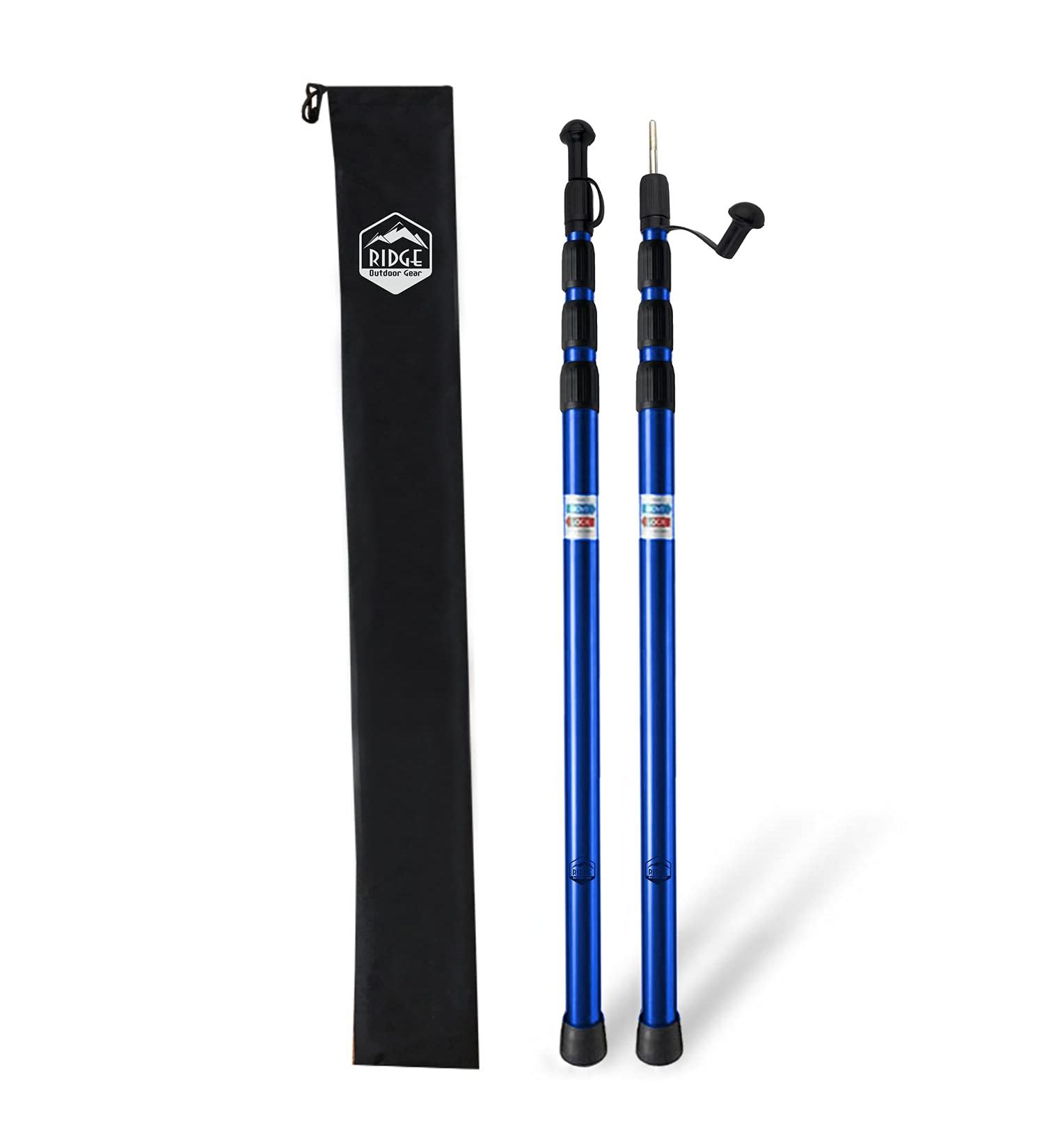 Ridge Outdoor Gear Adjustable Telescoping Tarp Tent Poles - Blue | 250cm | Portable & Collapsible for Camping - Buy Online on GoSupps.com