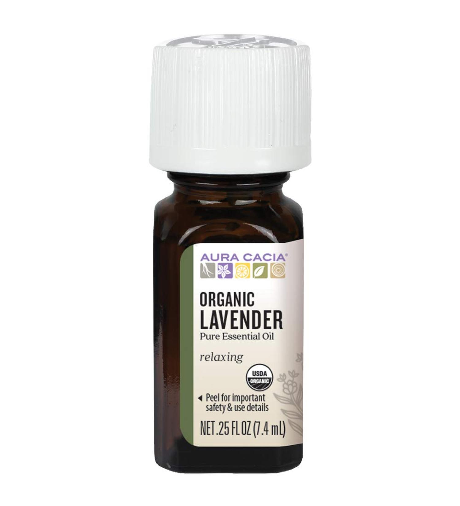 Buy Aura Cacia Organic Lavender Essential Oil - Pure 0.25 fl oz (7.4 ml) for Relaxation - Buy Online on GoSupps.com