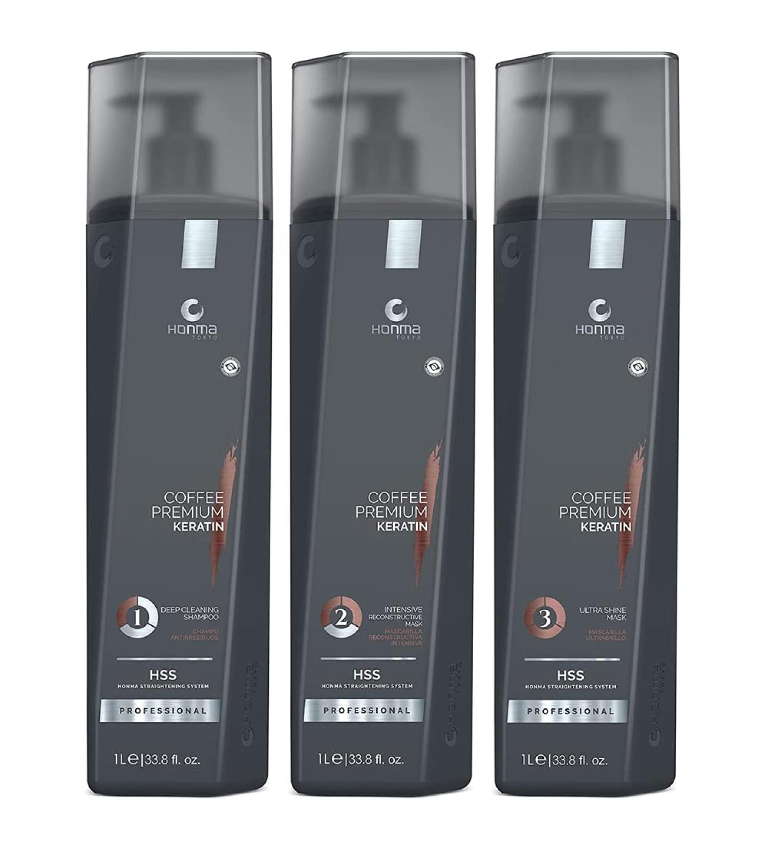 Coffee Premium All Liss 3-step Keratin Hair Treatment (1 Liter) - Honma Tokyo - Buy Online on GoSupps.com