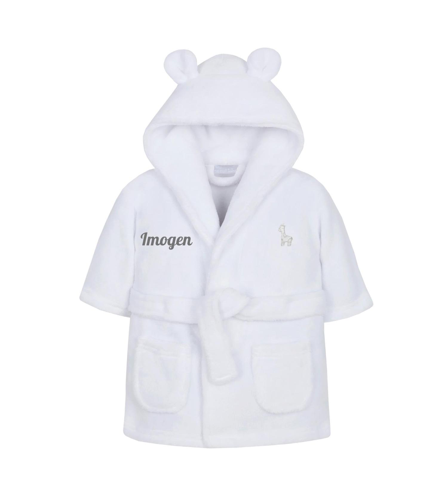 Personalized Kids Matching Dressing Gown Set | Plush Fleece Robe | Soft Velvet | Embroidered | Gift | White | 5-6 Years - Buy Online on GoSupps.com