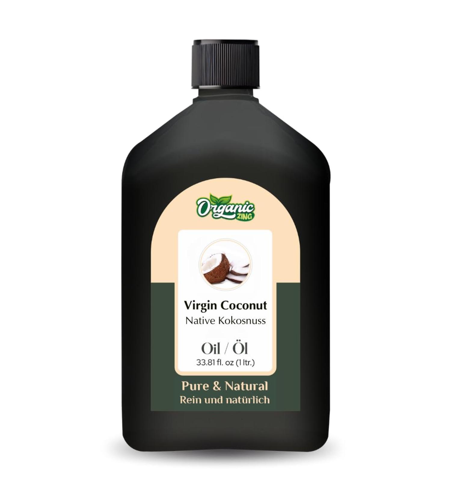 ORGANIC ZING Organic Zing Virgin Coconut Oil (Coconut) - Pure and Natural Carrier Oil for Skin Care Hair Care and Massage - 1000 ml