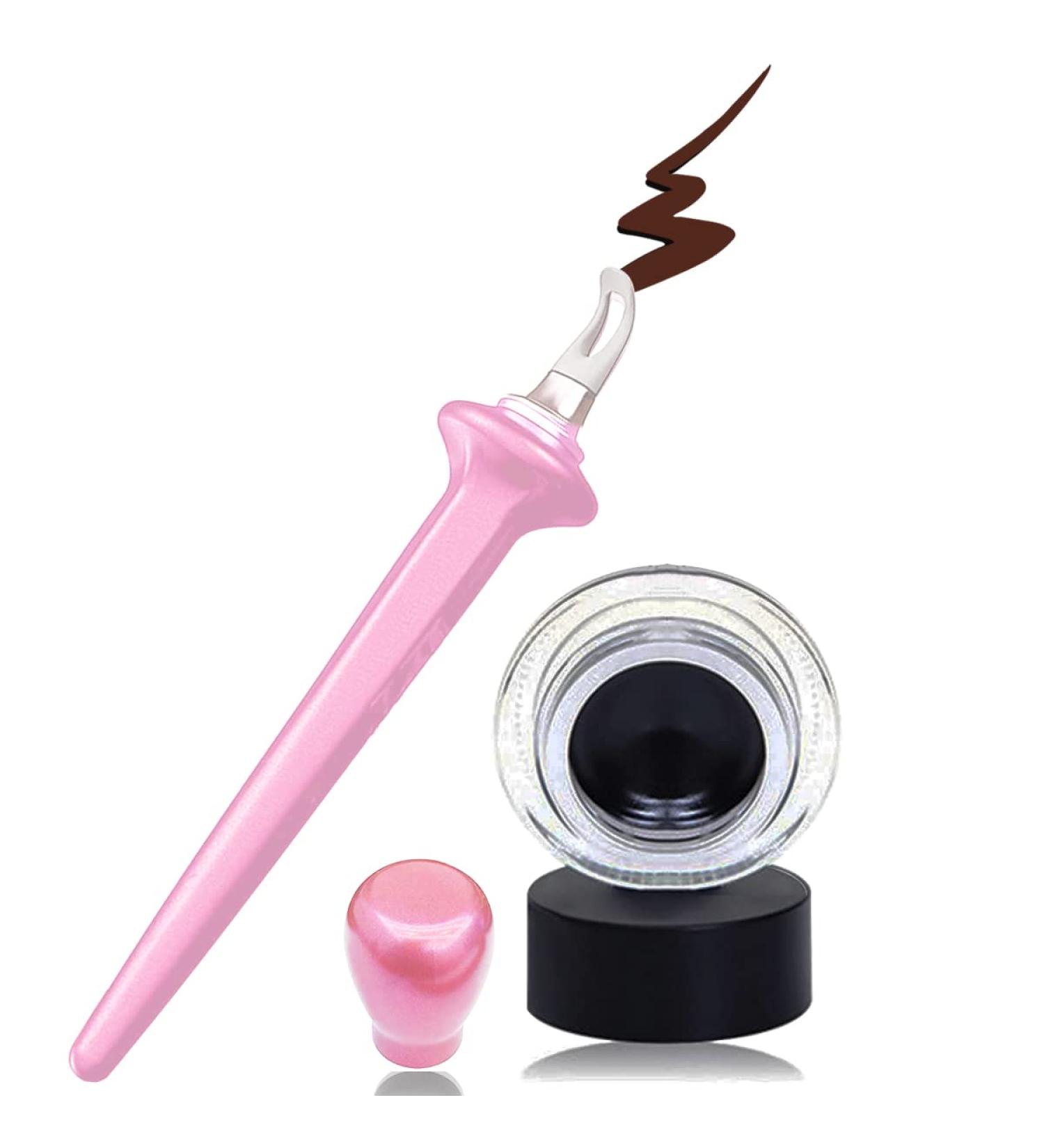 Aaiffey Eyeliner Applicator Tool - Pink Silicone Guide with Black Creams | Easy No-Skip Waterproof Eyeliner Kit - Buy Online on GoSupps.com