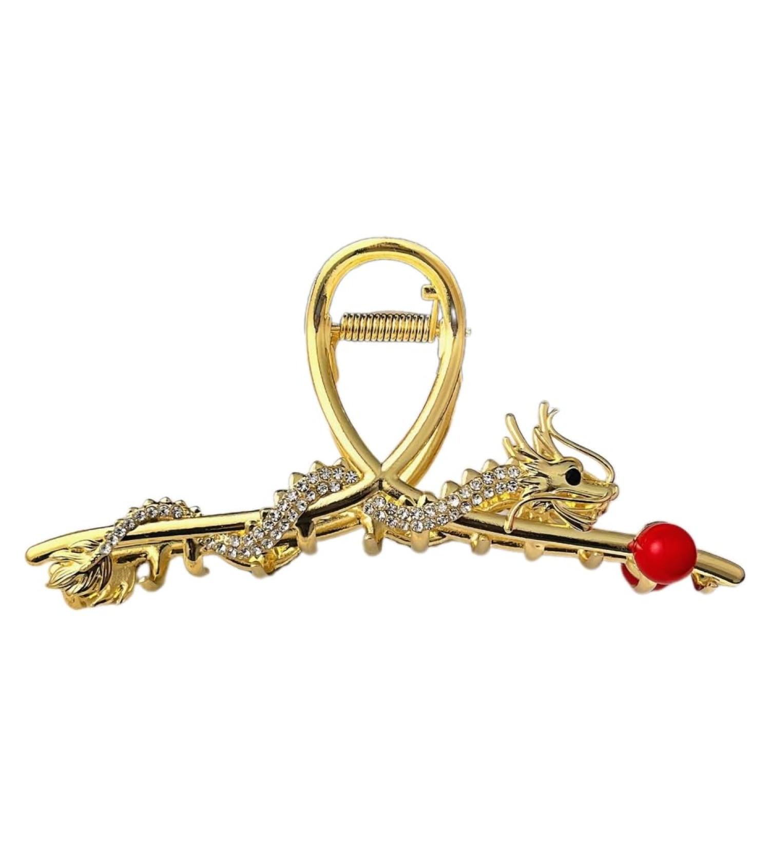Limtula Cool Girls Hair Claw Festive Hairpin New Year Ornaments Headdress Accessories 2024 Dragon Studded Diamante Headdress Entangling Dragon - Buy Online on GoSupps.com