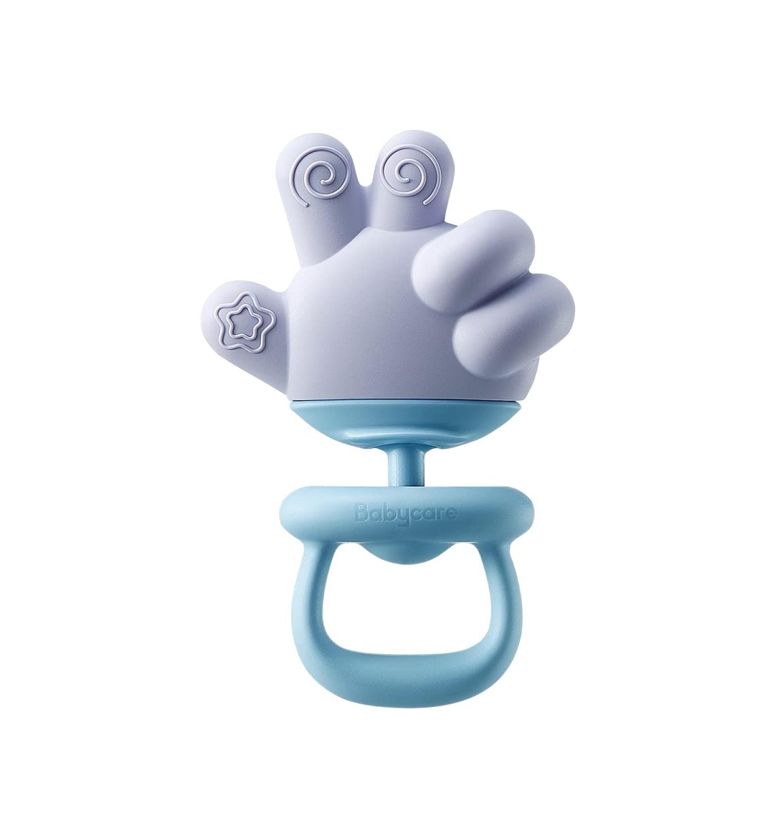 BC Babycare Baby Teether Toys - Silicone Teething Toys for Babies 0-6 Months - Finger Shape Infant Teething Pacifier (Blue) - Buy Online on GoSupps.com