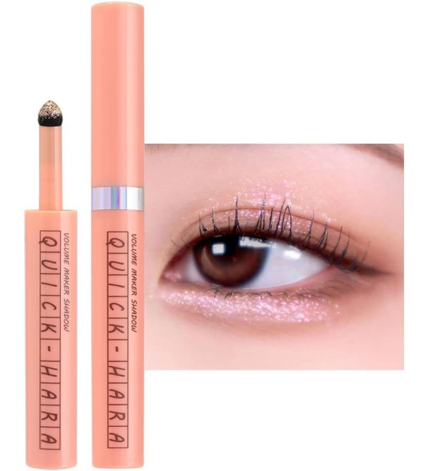 Quick-Hara Shimmer Glitter Eyeshadow Stick #03 Milky Way Moonlight - Long Lasting Sparkle with Pink & Silver Pearls - K-Beauty Gel - Travel Size Lump-Free Application