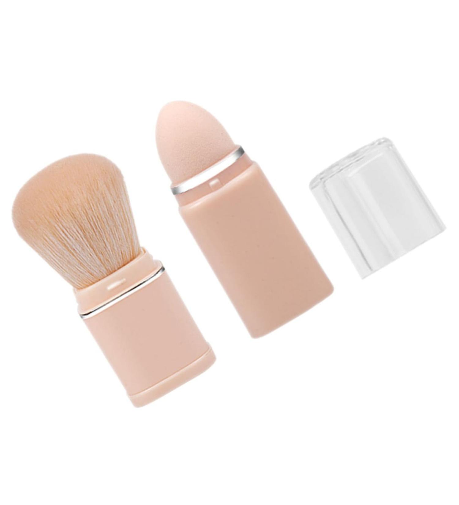 Healeved 2 in 1 Makeup Brush Portable Makeup Brush Facial Blush Brush Foundation Brush Makeup Brush for Loose Powder Makeup Brush for Foundation Makeup Brush for Women 2 in 1 Cosmetic Brush - Buy Online on GoSupps.com