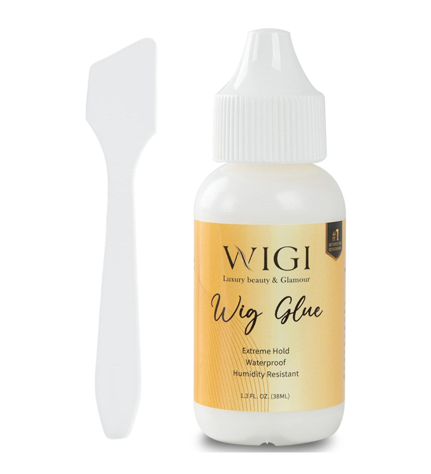Buy WIGI Premium Wig Glue 1.3 oz - Strong Hold Waterproof Lace Adhesive with Applicator Kit - Fast Drying & Easy to Apply Hair Replacement Solution - Buy Online on GoSupps.com