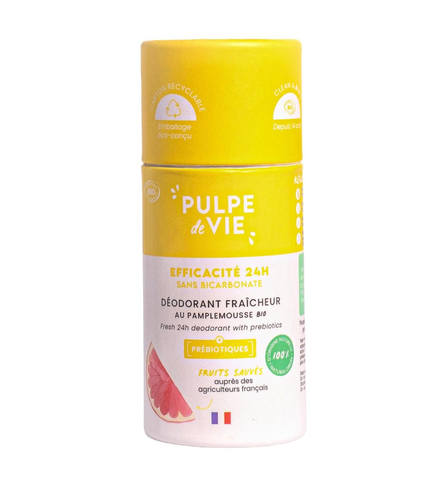  Pulpe de Vie Pulpe de Vie - Certified Organic Wonder Arm Deodorant 55g - Zero Waste! Grapefruit - Natural Protection - No Toxins - Zero Waste - Buy Online on GoSupps.com