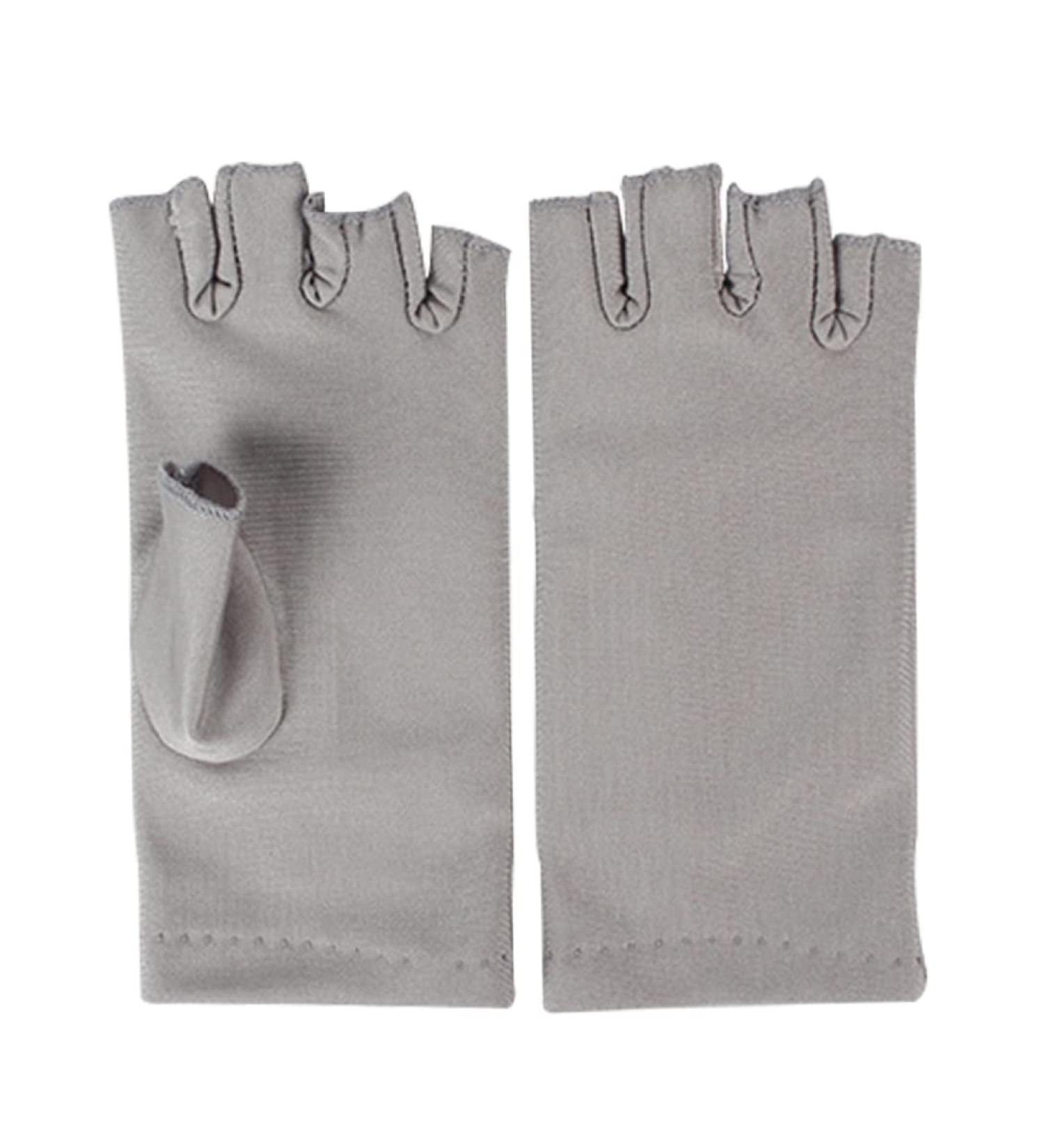 Nail Dryer Anti UV Protection Gloves Led Lamp Radiation UV Shield Fingerless Gloves Nail Art Dryer Tools for Salon Home 1 Pair Beige anti uv gloves standard