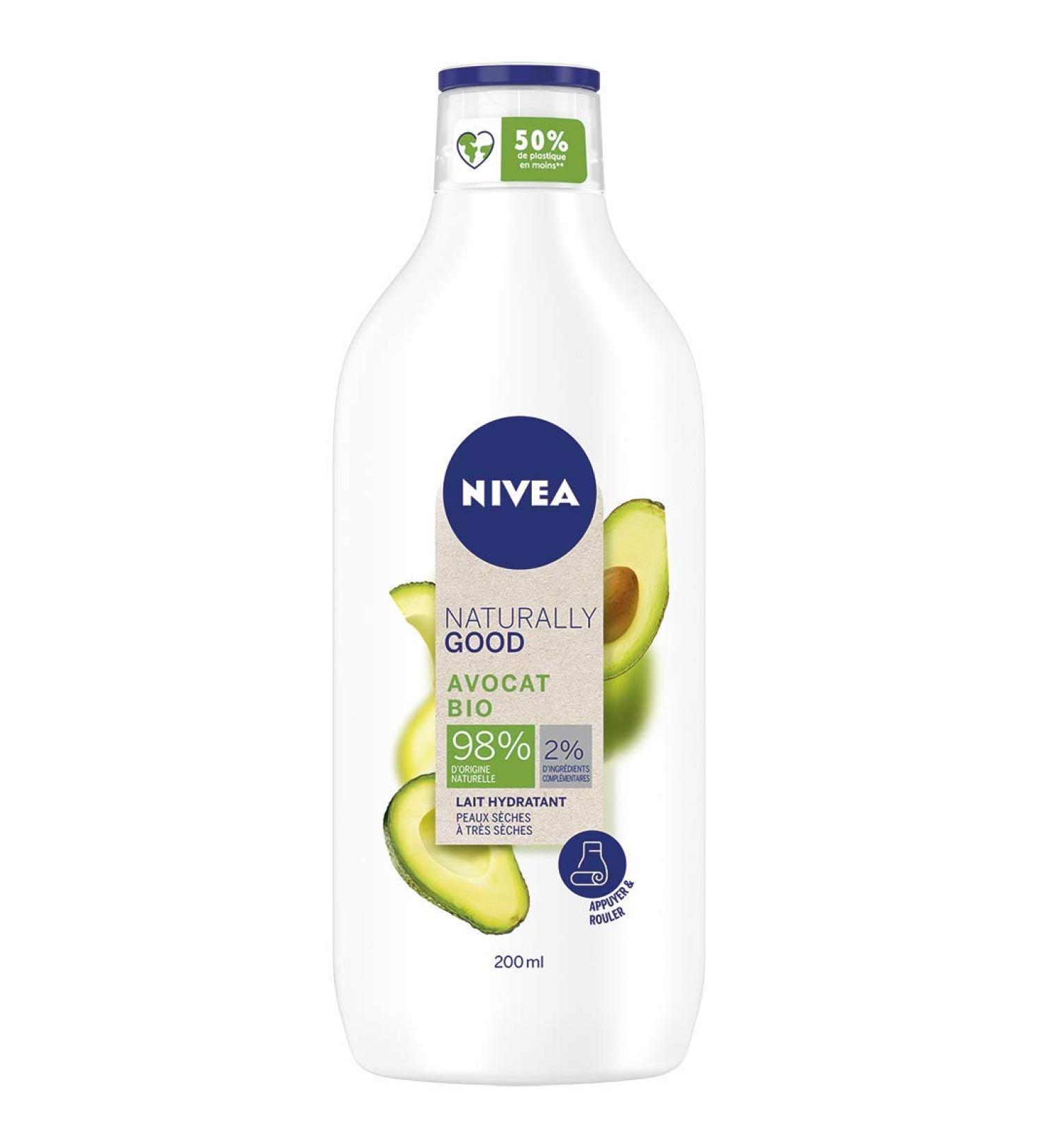  NIVEA NIVEA NATURALLY GOOD Comforting Avocado Body Lotion (1 x 200 ml) moisturizing lotion with 98% naturally derived ingredients body care for dry to very dry skin - Buy Online on GoSupps.com