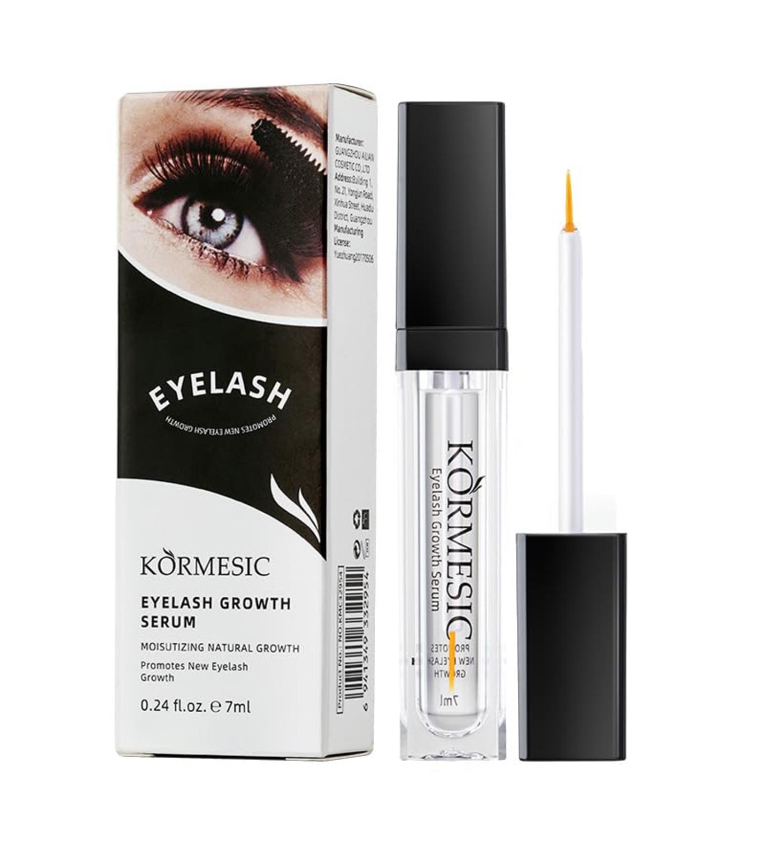 Eyelash Growth Serum | Advanced Lash Formula for Eyelash Growth with Peptides & Botanical Extracts Gentle Eye Treatment for Longer Fuller & Thicker Looking Natural Lashes Black silver