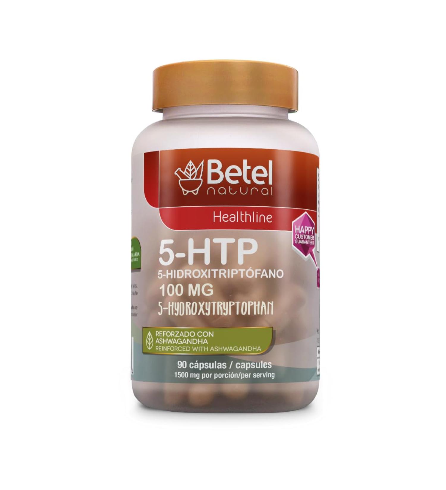 Betel Natural Premium 5-HTP 100 mg Reinforced with Ashwagandha Positive Thoughts and Easy Days - 90 Caps