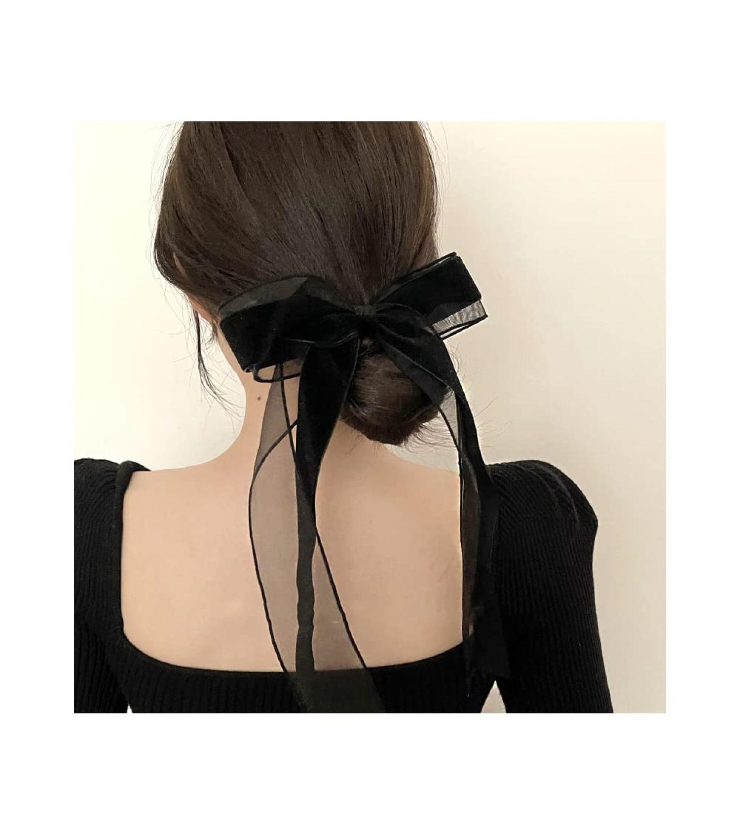 2pcs Black Velvet Bow Hair Clips for Women and Girls - Stylish Hair Accessories - Buy Online on GoSupps.com
