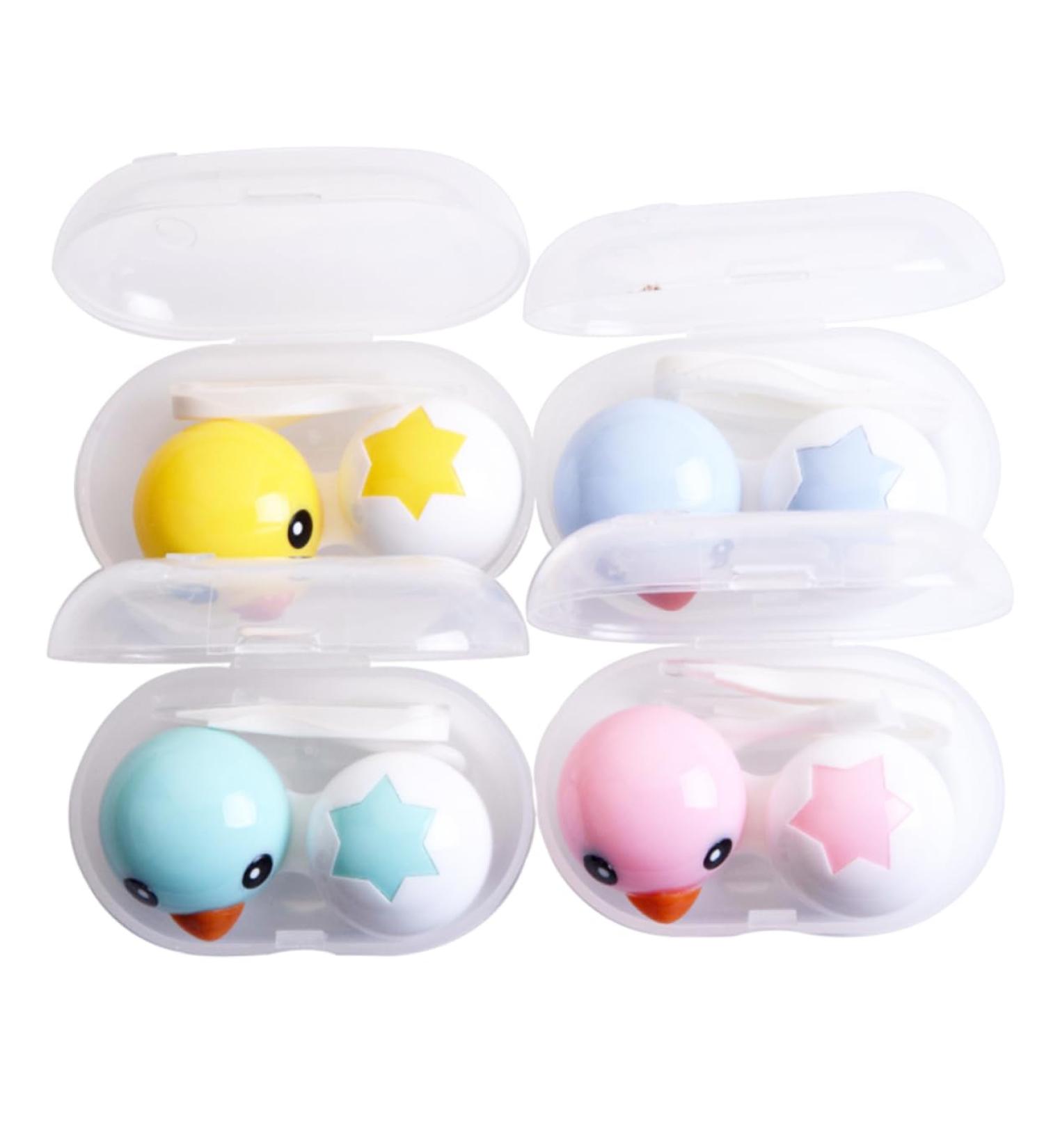 Buy SOLUSTRE 4-Piece Duck Colored Contact Lens Holder Set - Stylish & Practical Lens Cases for International Shipping - Buy Online on GoSupps.com