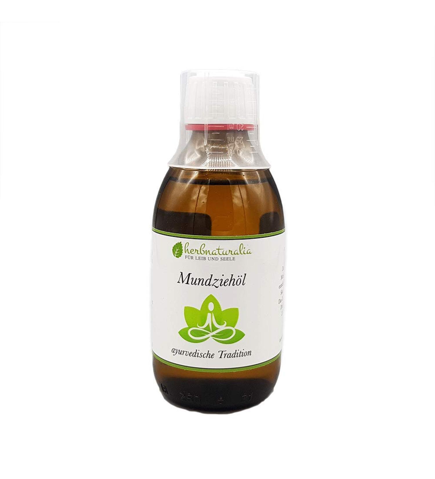 Herbnaturalia mouthpiece - the Ayurvedic oil pull Kur 250ml High quality oil with vitamin e fresh mint taste.practical dosing cup
