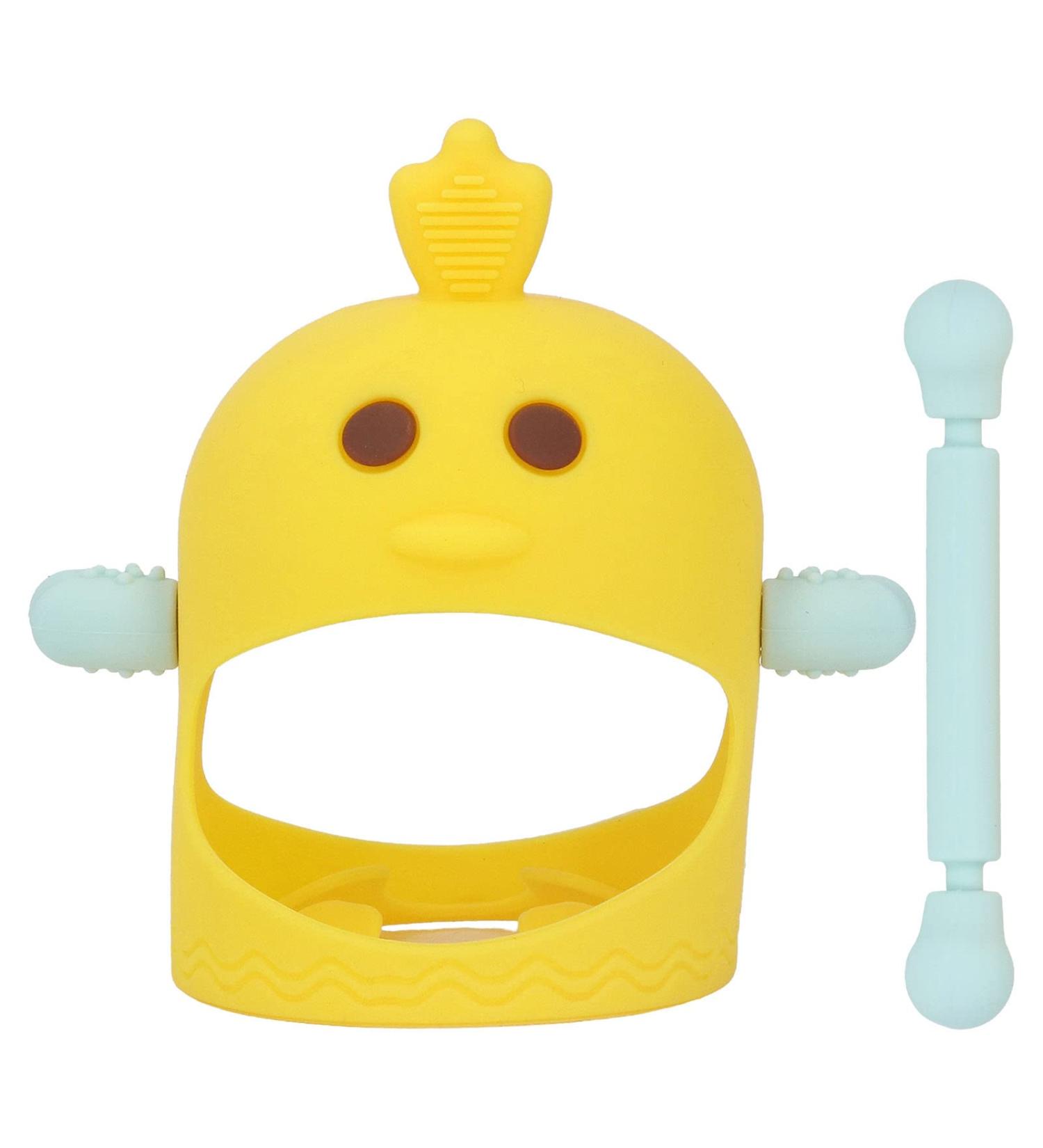 Bite Ring Toys - Silicone Sweet Chick Shape Pacifiers with Biting Stems for Babies (Lemon Yellow) | Soothing Day & Night Solution - Buy Online on GoSupps.com
