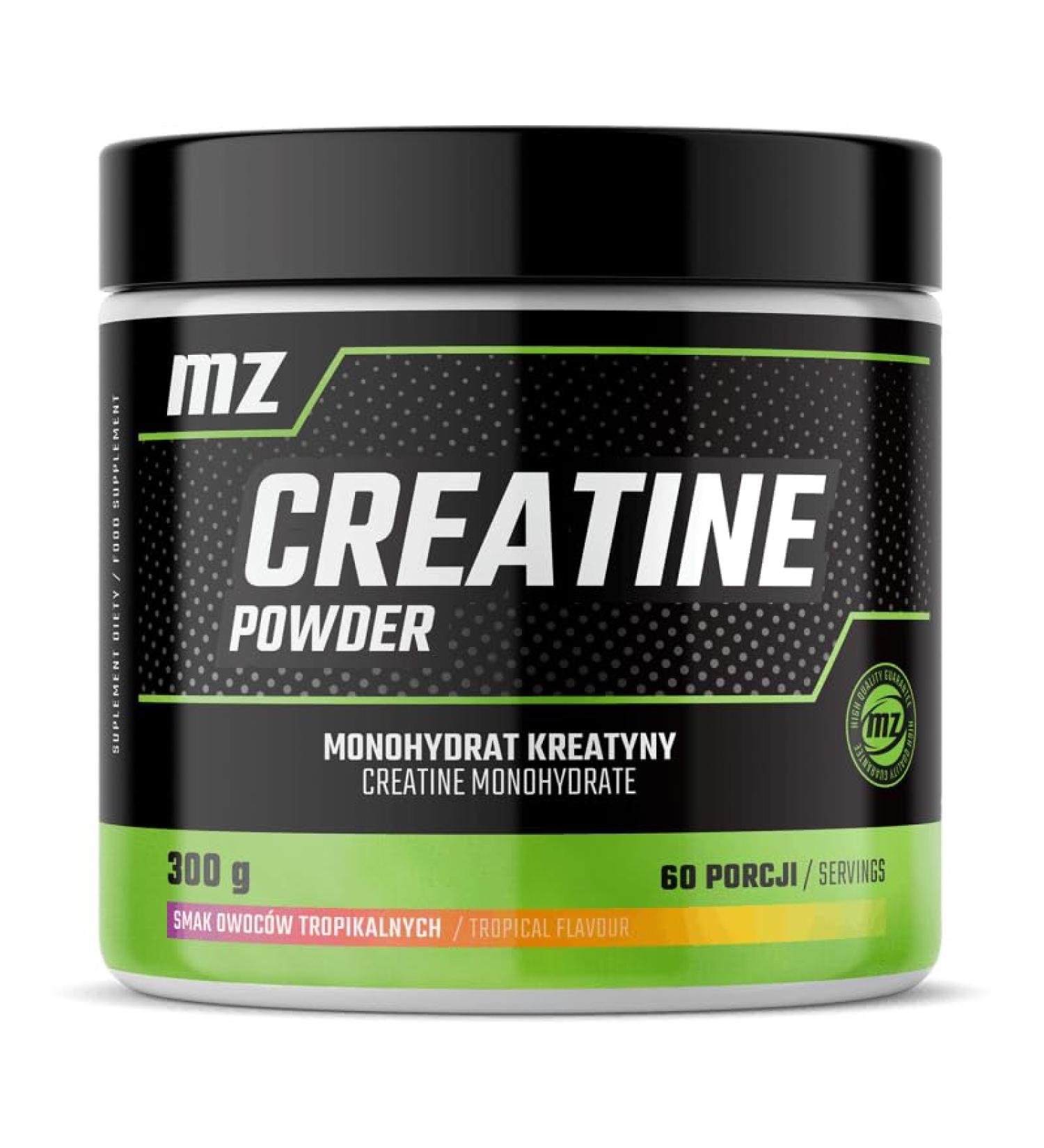 Creatine Powder 300g - Creatine Monohydrate 4150 mg with Magesium per Serving - 60 Servings per Pack - for High-Intensity Exercise Support - Watermelon Flavour - by MZ