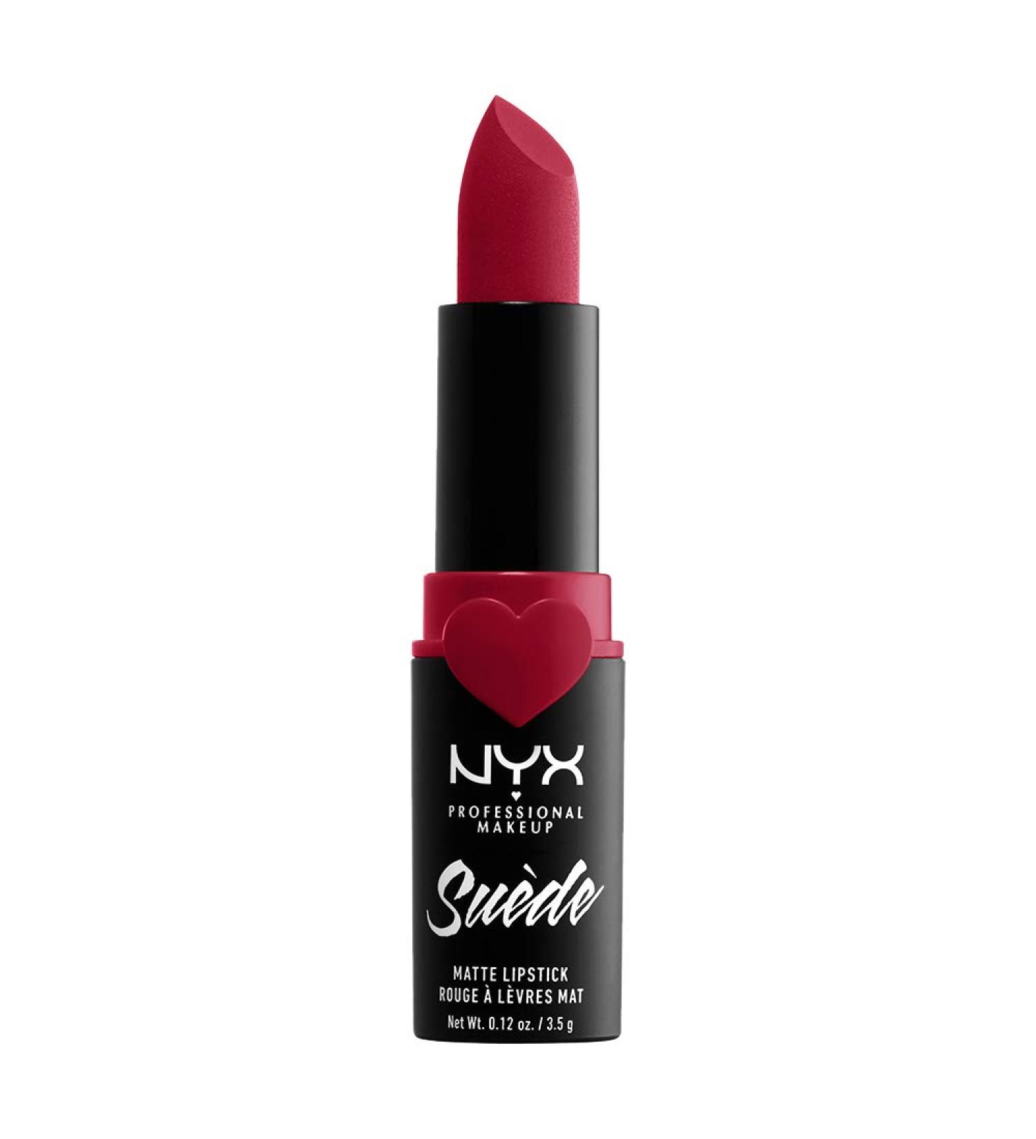 NYX Suede Matte Lipstick - Spicy True Red | Vegan Formula - Buy Online on GoSupps.com