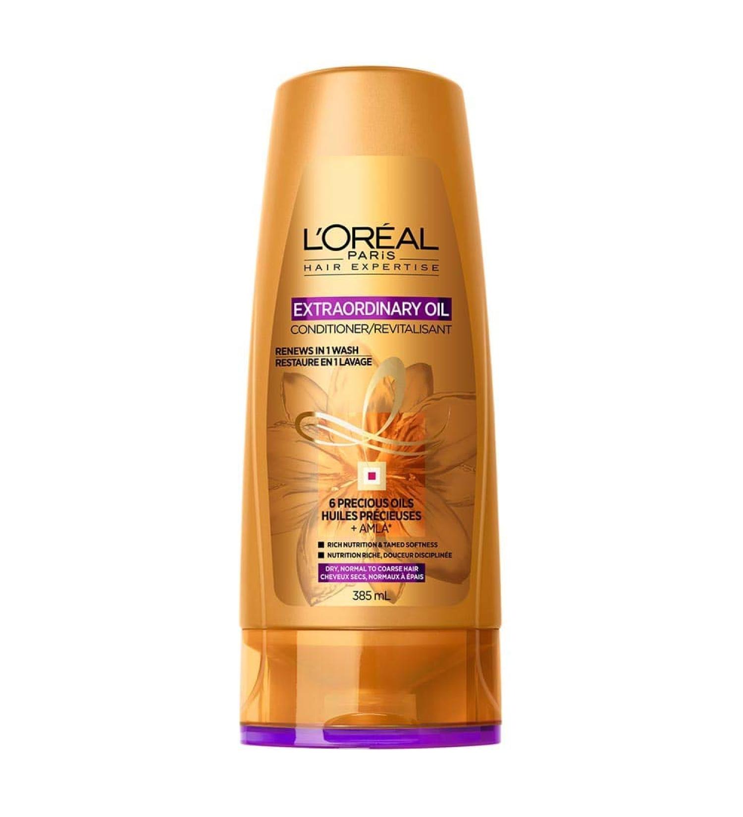 L'Oreal Paris Hair Expertise Extraordinary Oil Conditioner for Dry Curly Damaged Hair with 6 precious oils including amla coconut and rose Packaging May Vary 385 ml - Buy Online on GoSupps.com