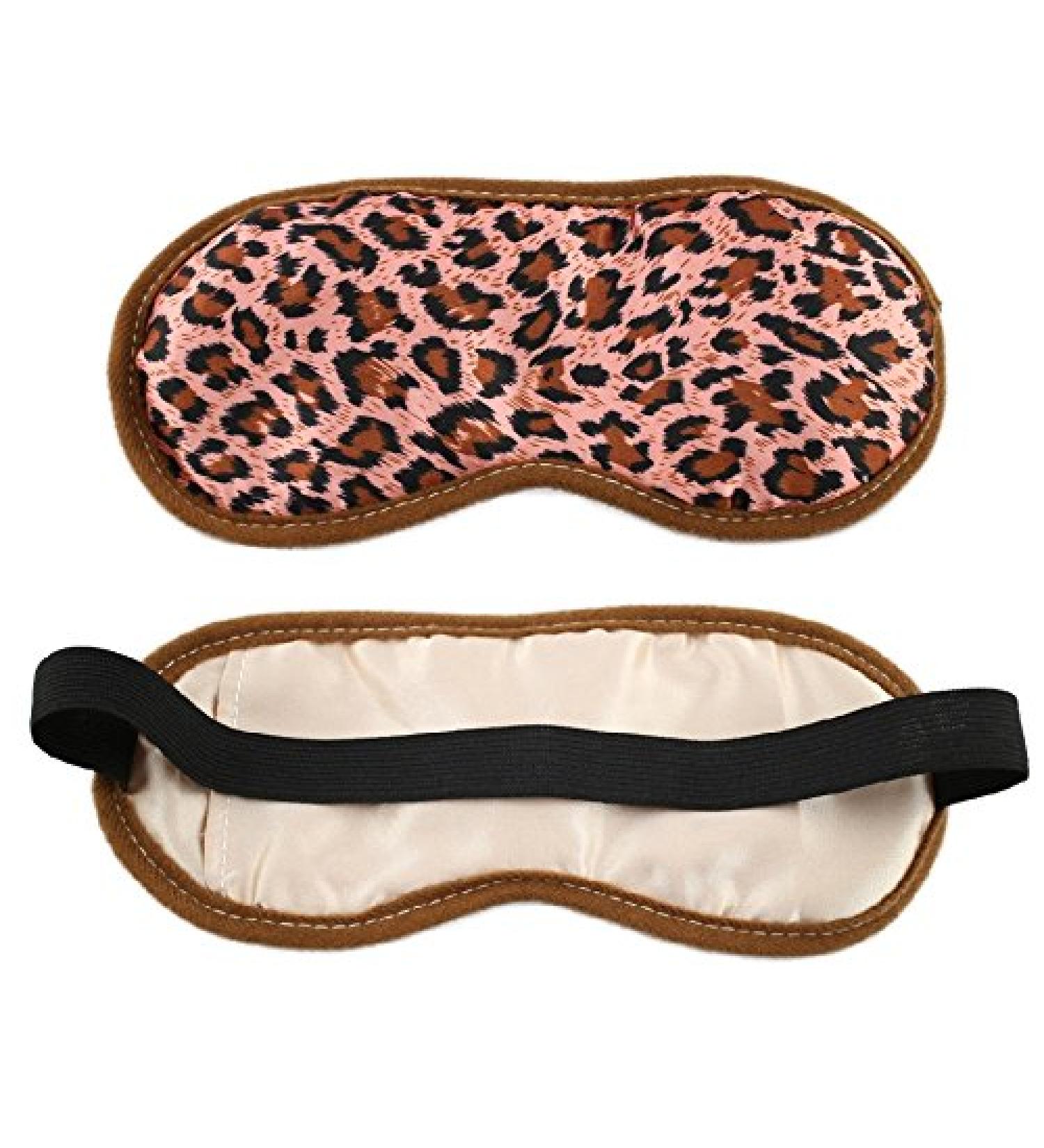 ObboMed ME-1010A Leopard Print Silk Eye Sleep Mask with Cooling Gel Pack - Cold Therapy Relief for Insomnia, Puffy Eyes, Headache, and Dark Circles - Buy Online on GoSupps.com