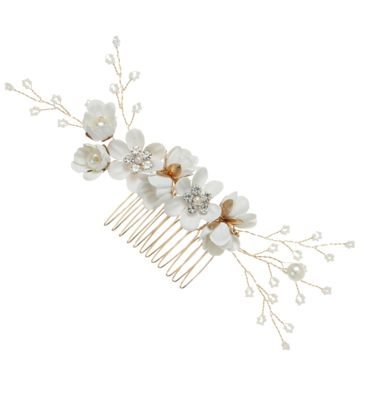 Healeved Flower Hair Comb Rhinestone Hair Accessories Hair Comb for Wedding Bride Hair Accessories Wedding Hair Comb Hair Comb for Women Accessories Fine Hair Aesthetic Hair Accessories - Buy Online on GoSupps.com