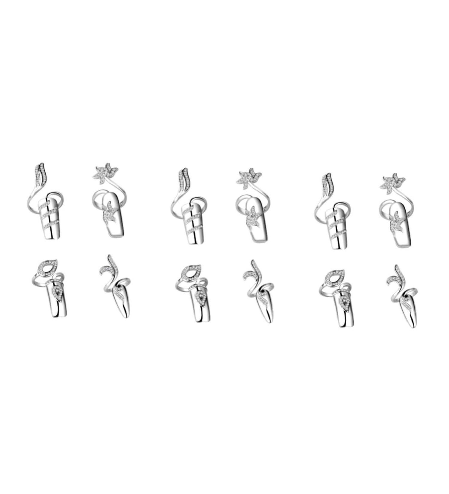 FRCOLOR 3 Set Fingernail Rings - Glitter Rhinestone Nail Decorations for Girls | Cute Nail Art Cover & Claws - International Shipping - Buy Online on GoSupps.com