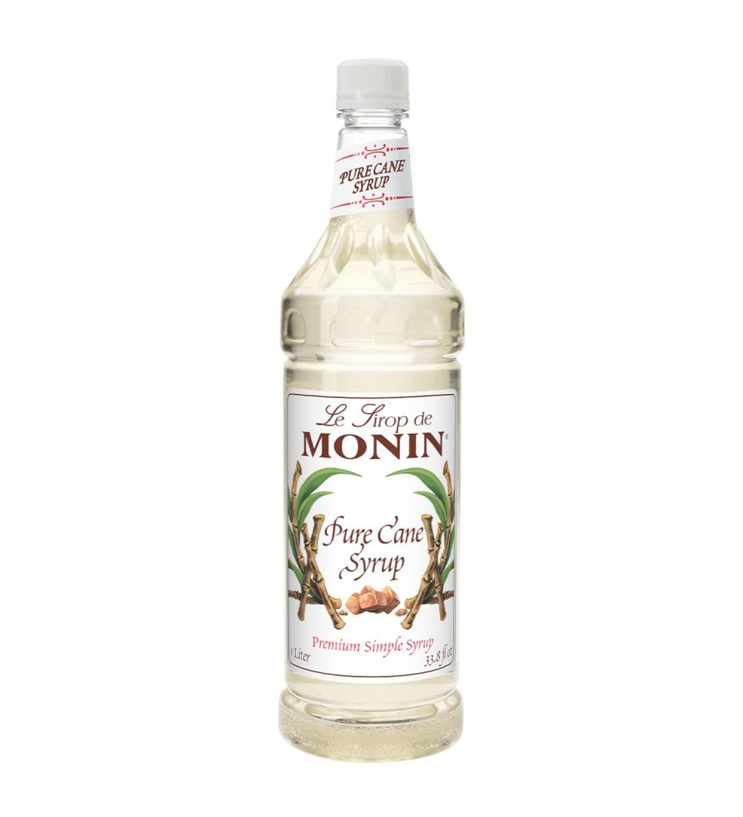 Monin Pure Cane Syrup 33.81 Fl Oz - Ideal for Coffee, Tea, Cocktails - Gluten-Free, Non-GMO - 1 Liter - Buy Online on GoSupps.com