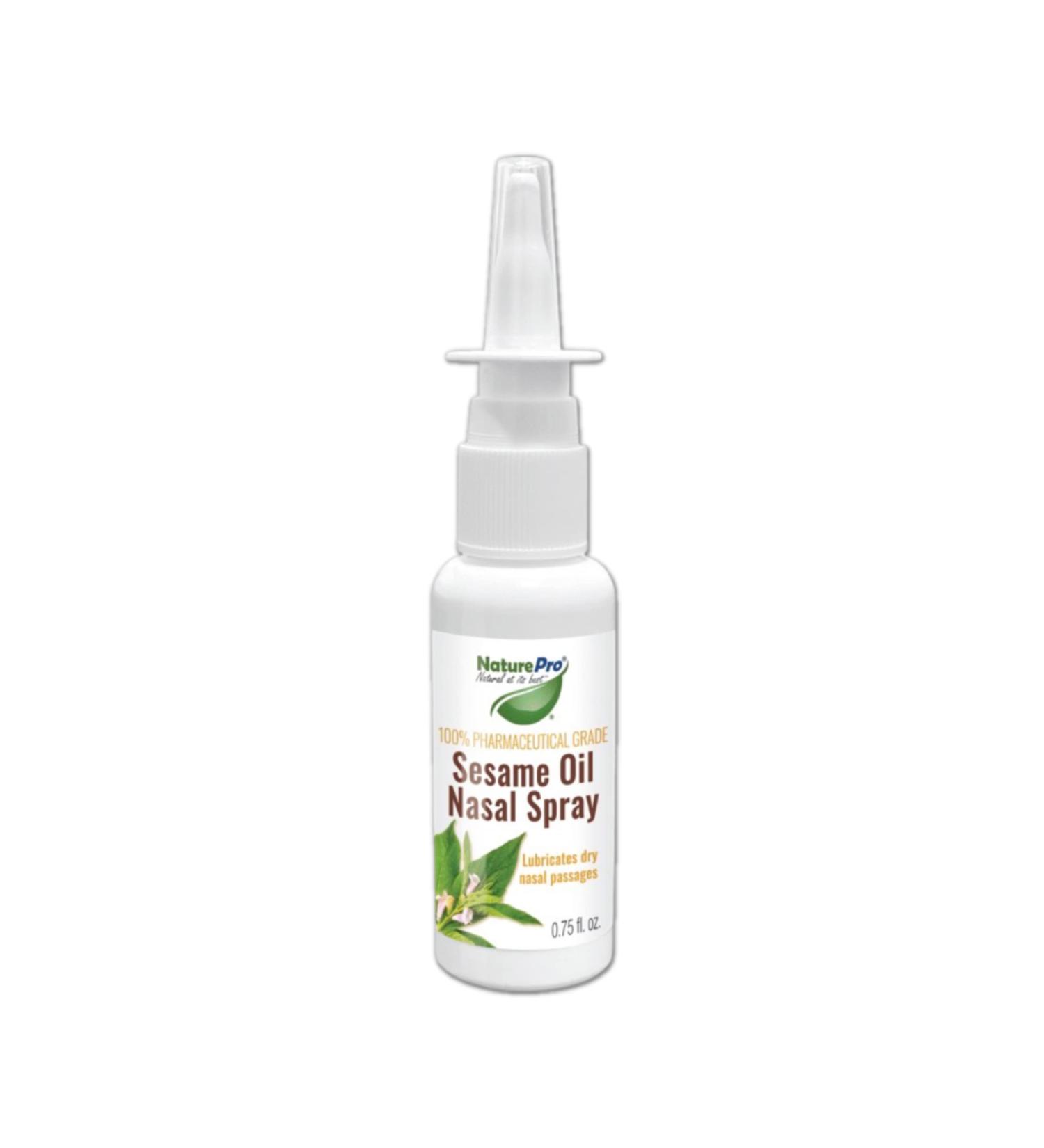 NaturePro - All-Natural Nasal Moisturizer Spray with 100% Pharmaceutical Grade Sesame Oil 0.75fl. to Soothe & Moisturize Dry Nose Nasal Lubricant & Decongestant for Dry Nose Relief - Buy Online on GoSupps.com