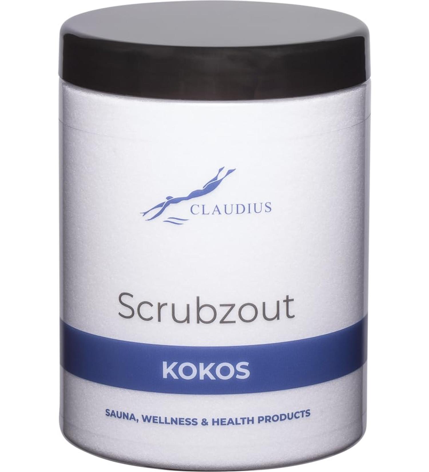 Claudius Coconut scrub salt in handy jar 1250 grams