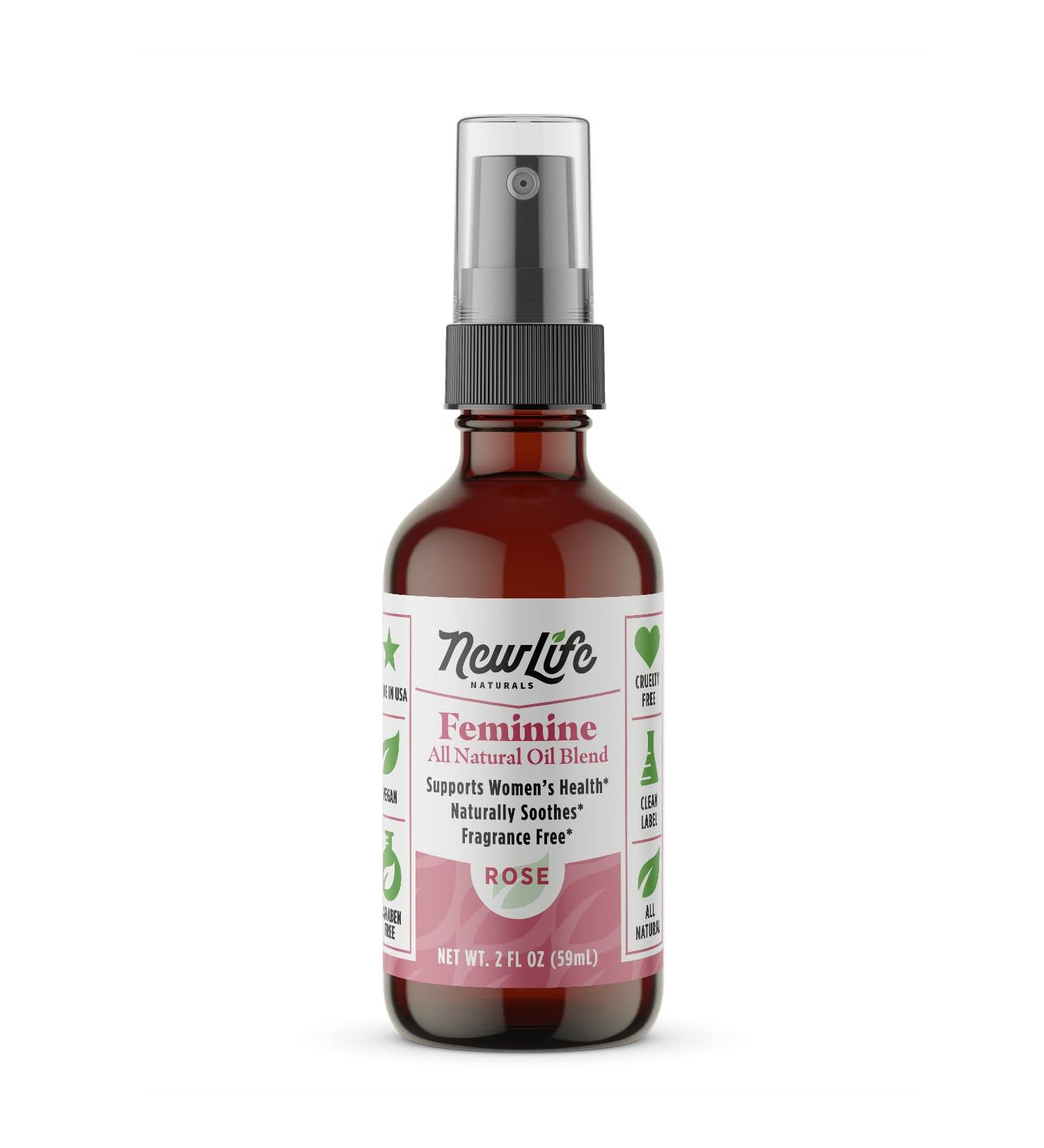 NewLife Naturals Rose Geranium Intimate Feminine Spray - All Natural Vaginal Moisturizer for Odor, Itching, Yeast Infection & Dryness - 2 Ounces - Buy Online on GoSupps.com