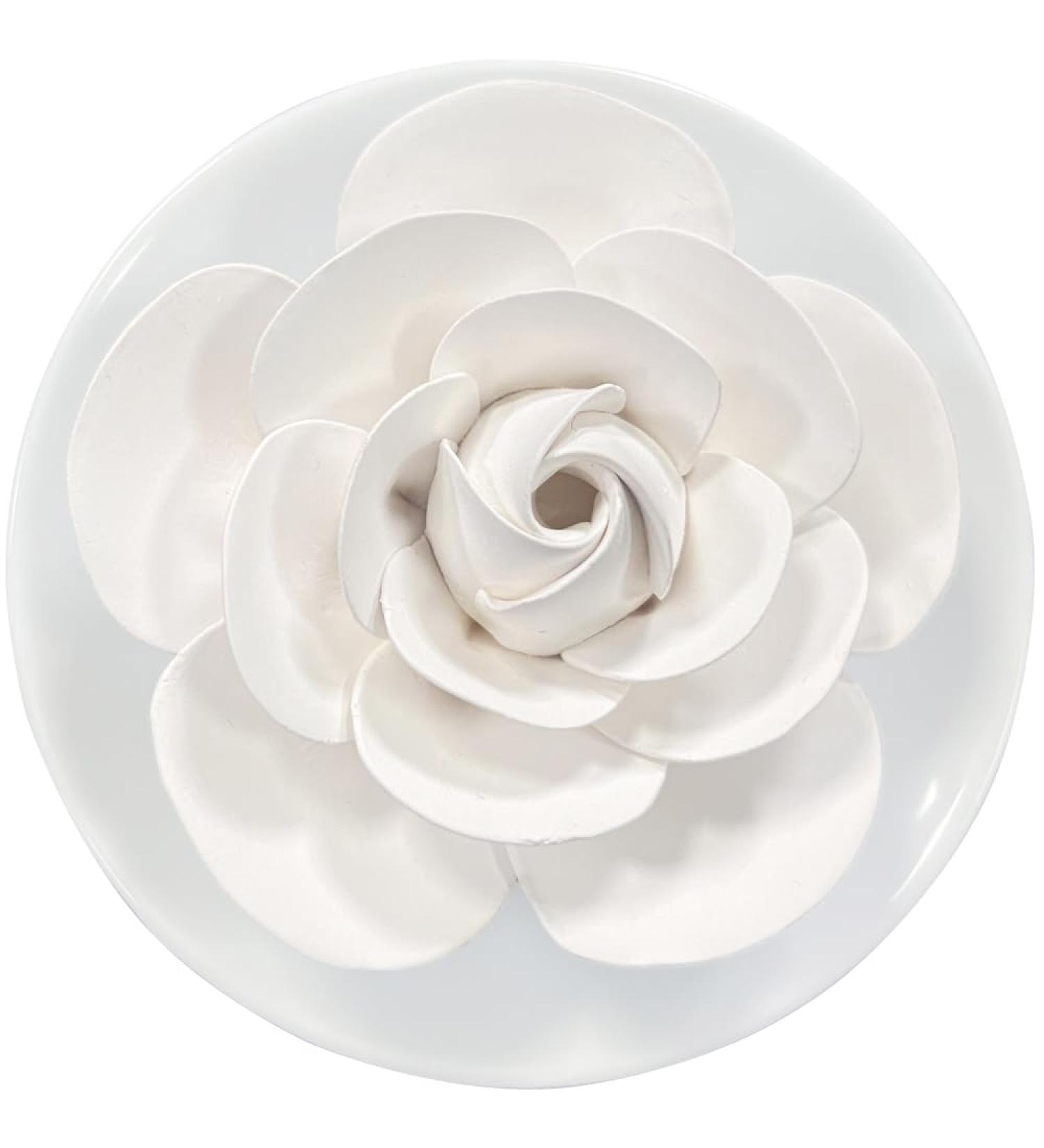 Buy White Camellia Passive Ceramic Diffuser | Essential Oil Diffuser for Small Rooms & Desk Decoration - Non-Electric - Buy Online on GoSupps.com